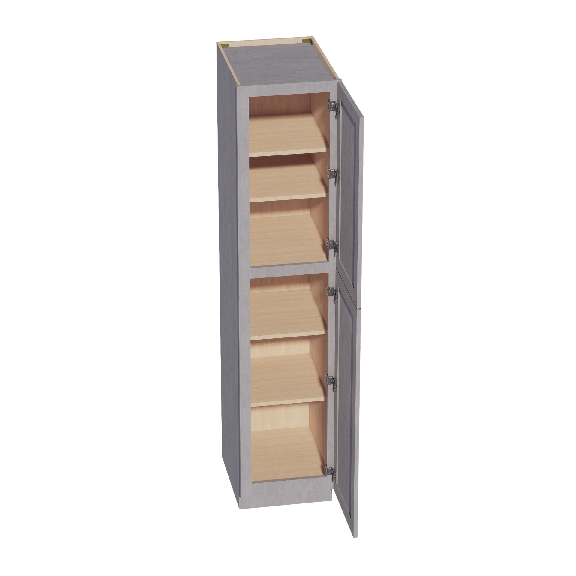 TP1884-SWG Tall Shelf Pantry Cabinet 2 Door & 6 Sheleves - Shaker Style - Washed Grey   18"W x 84"H x 24"D