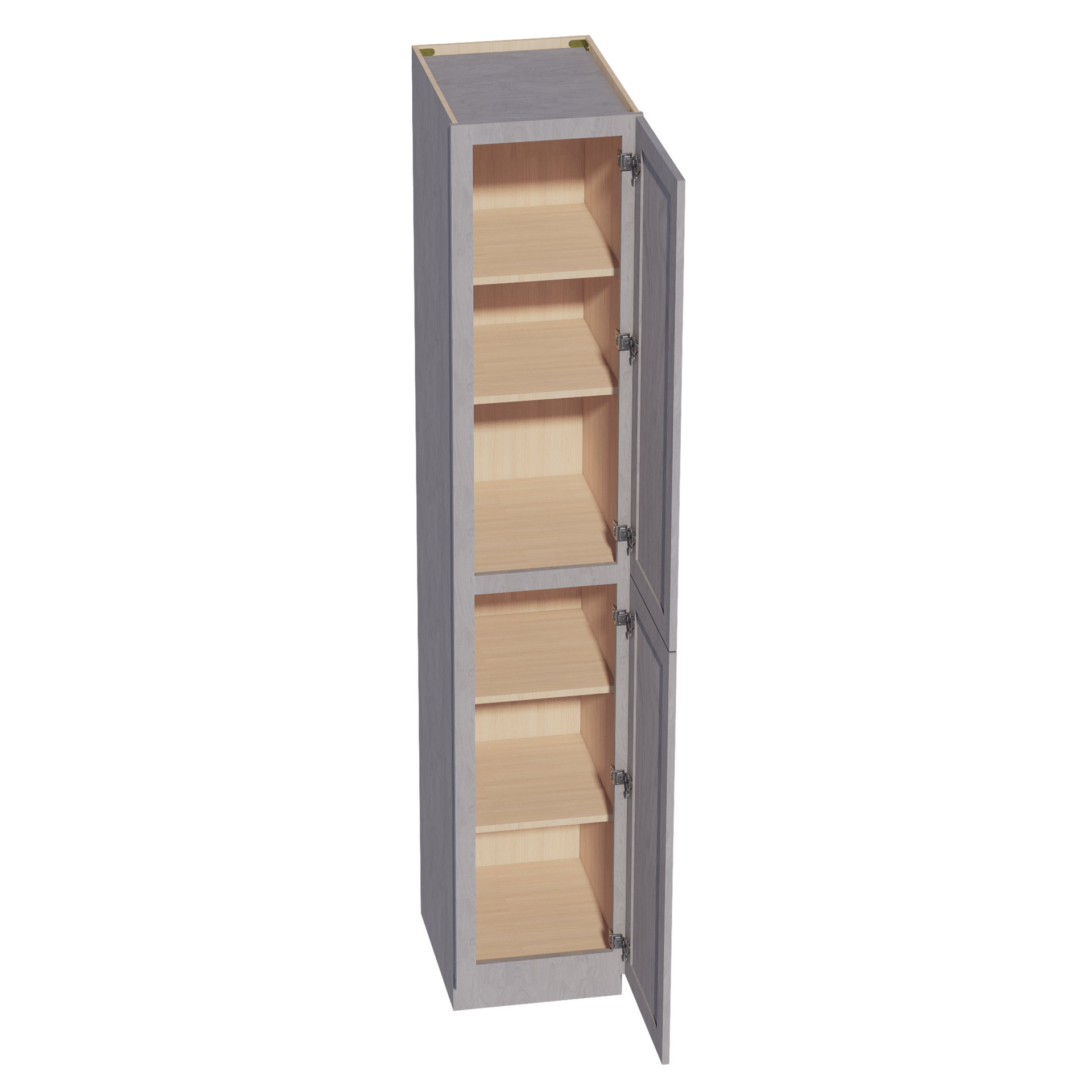 TP1896-SWG Tall Shelf Pantry Cabinet 2 Door & 6 Sheleves - Shaker Style - Washed Grey   18"W x 96"H x 24"D