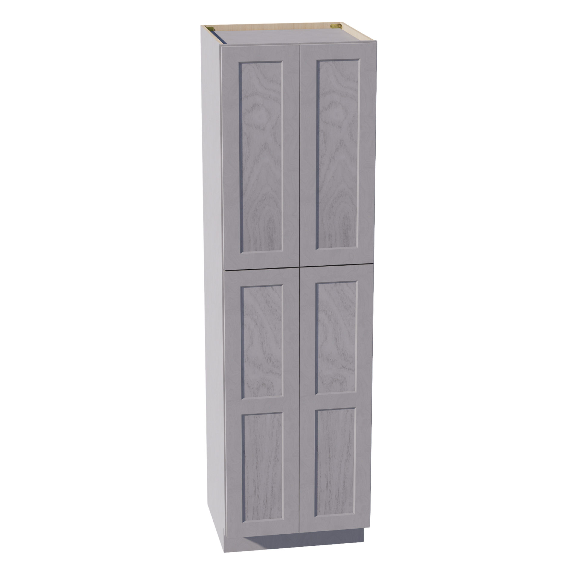 TP2484-SWG Tall Shelf Pantry Cabinet 4 Door & 6 Sheleves - Shaker Style - Washed Grey   24" W x 84"H x 24"D