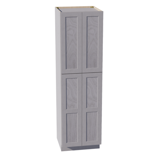 TP2484-SWG Tall Shelf Pantry Cabinet 4 Door & 6 Sheleves - Shaker Style - Washed Grey   24" W x 84"H x 24"D