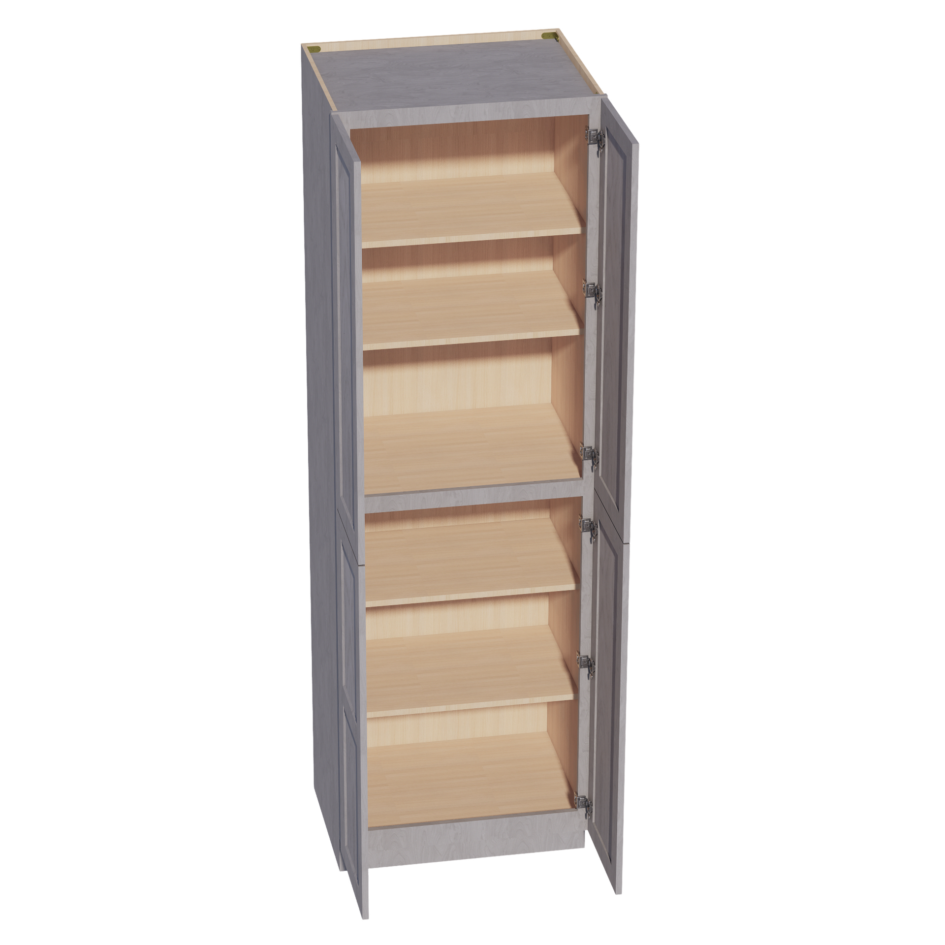 TP3096-SWG Tall Shelf Pantry Cabinet 2 Door & 6 Sheleves - Shaker Style - Washed Grey   30" W x 96"H x 24"D