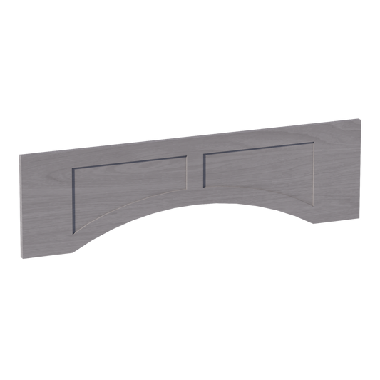 VARP42-SWG Arched Valance With Raised Panel - Shaker Style - Washed Grey   42"W x 12"H x