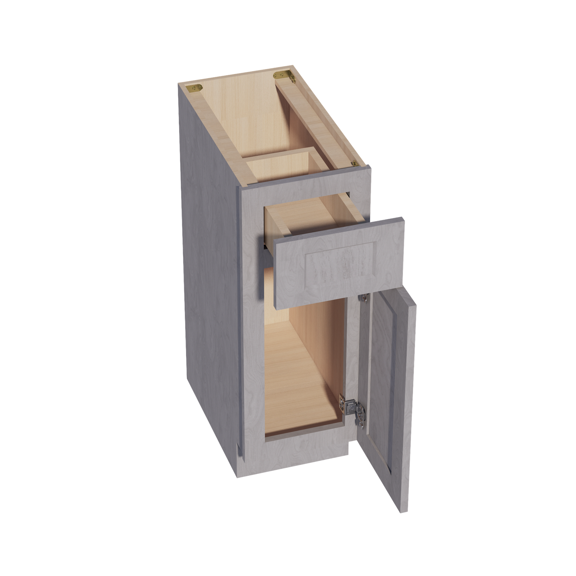 VB1221-SWG Vanity Base Cabinet 1 Door & 1 Drawer - Shaker Style - Washed Grey   12"W x 34-1/2"H x 21"D
