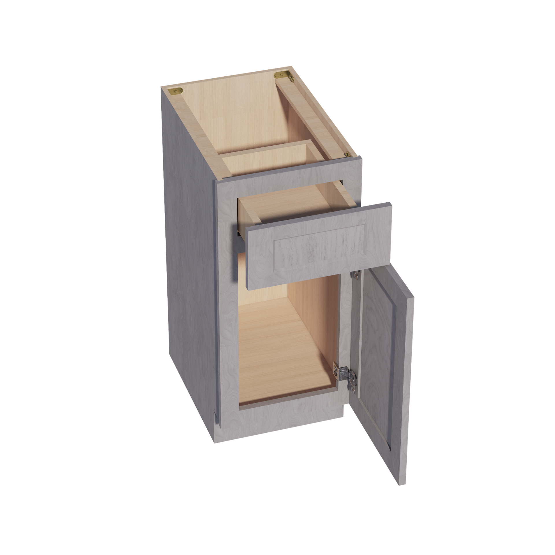 VB1521-SWG Vanity Base Cabinet 1 Door & 1 Drawer - Shaker Style - Washed Grey   15"W x 34-1/2"H x 24"D