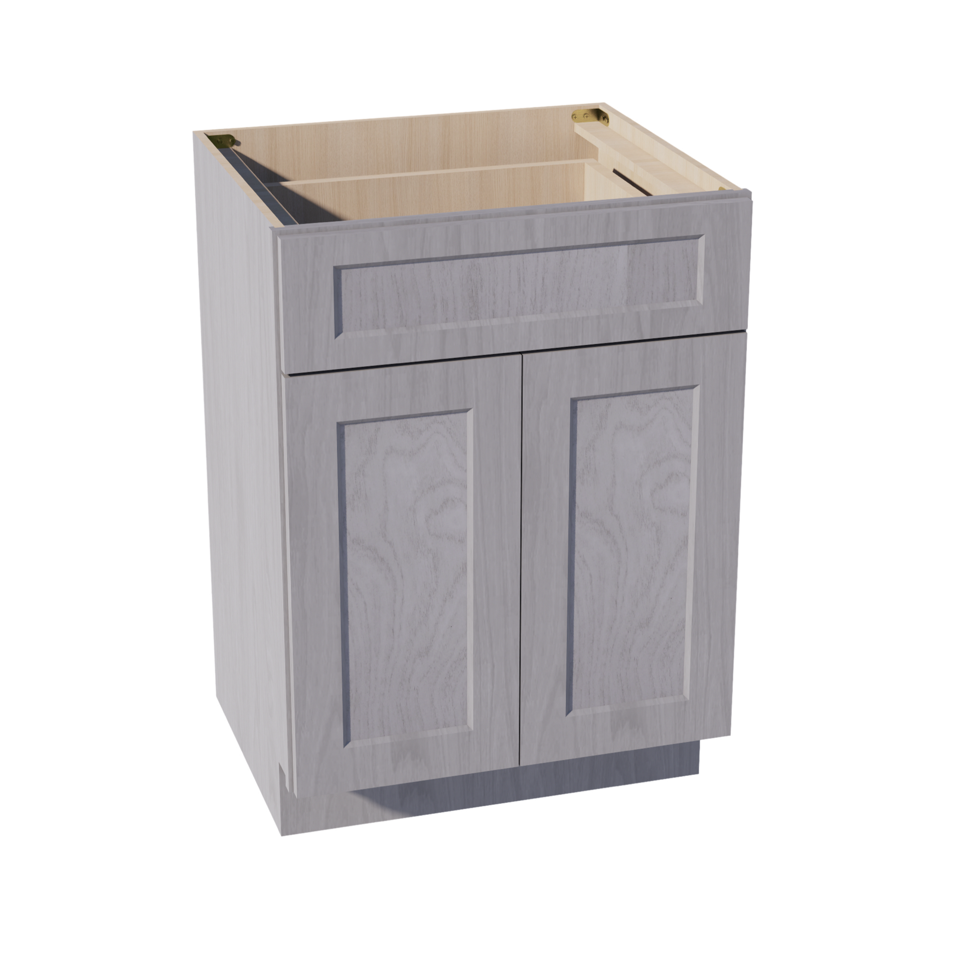 VB2421-SWG Vanity Base Cabinet 2 Doors & 1 Drawer - Shaker Style - Washed Grey   24"W x 34-1/2"H x 24"D