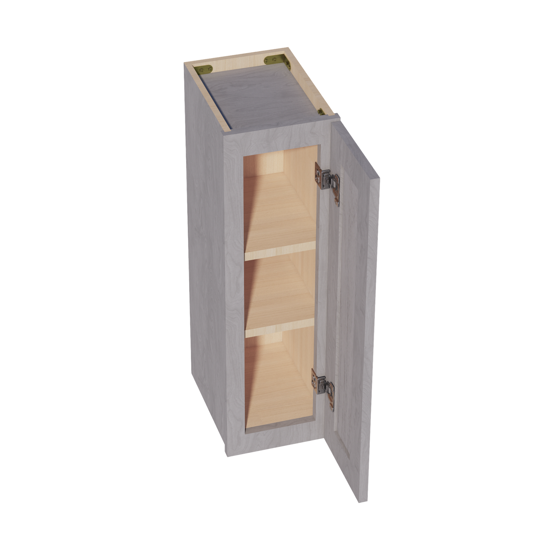 W0930-SWG Wall Cabinet 1 Door & 2 Shelves - Shaker Style - Washed Grey   09"W x 30"H x 12"D