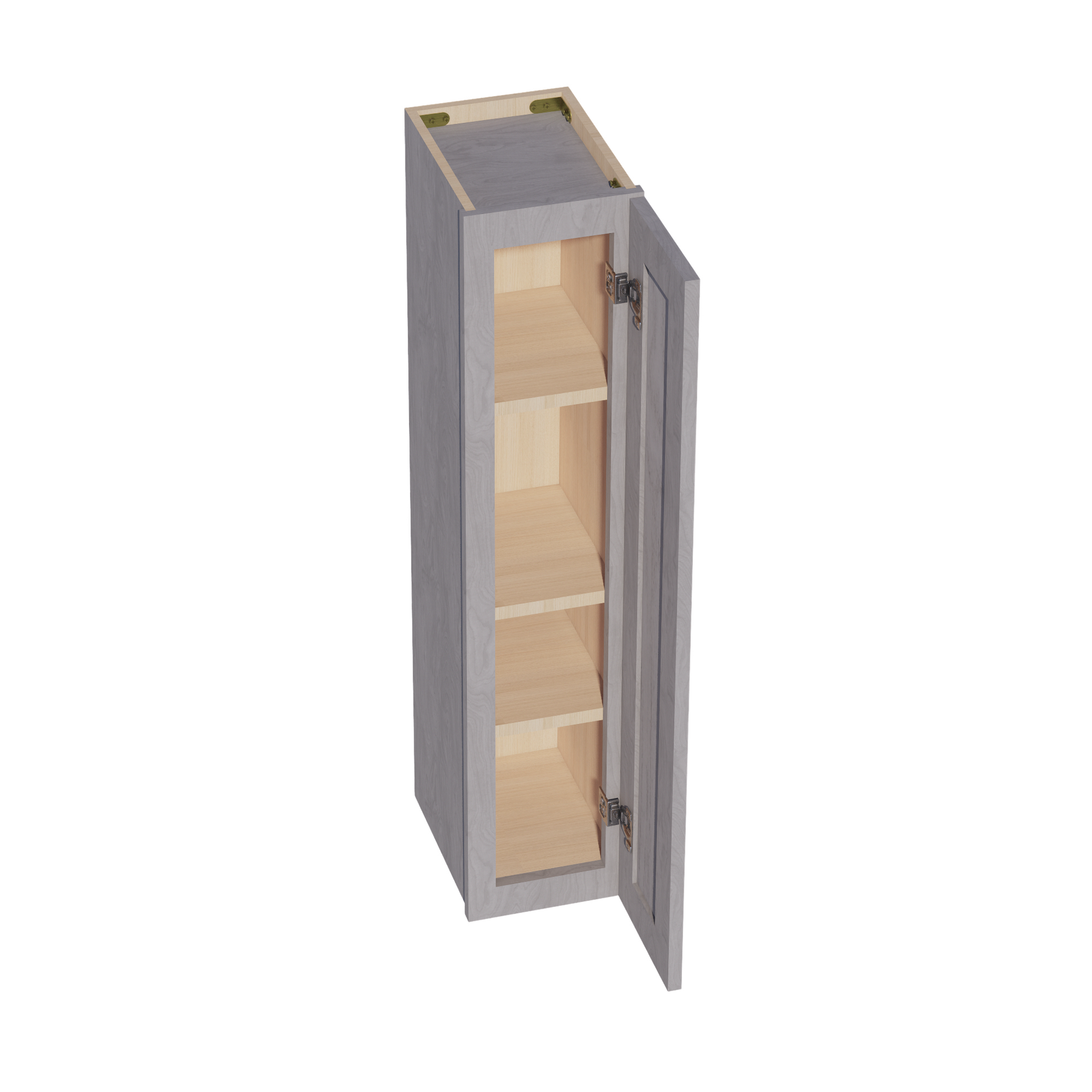 W0942-SWG Wall Cabinet 1 Door & 2 Shelves - Shaker Style - Washed Grey   09"W x 42"H x 12"D