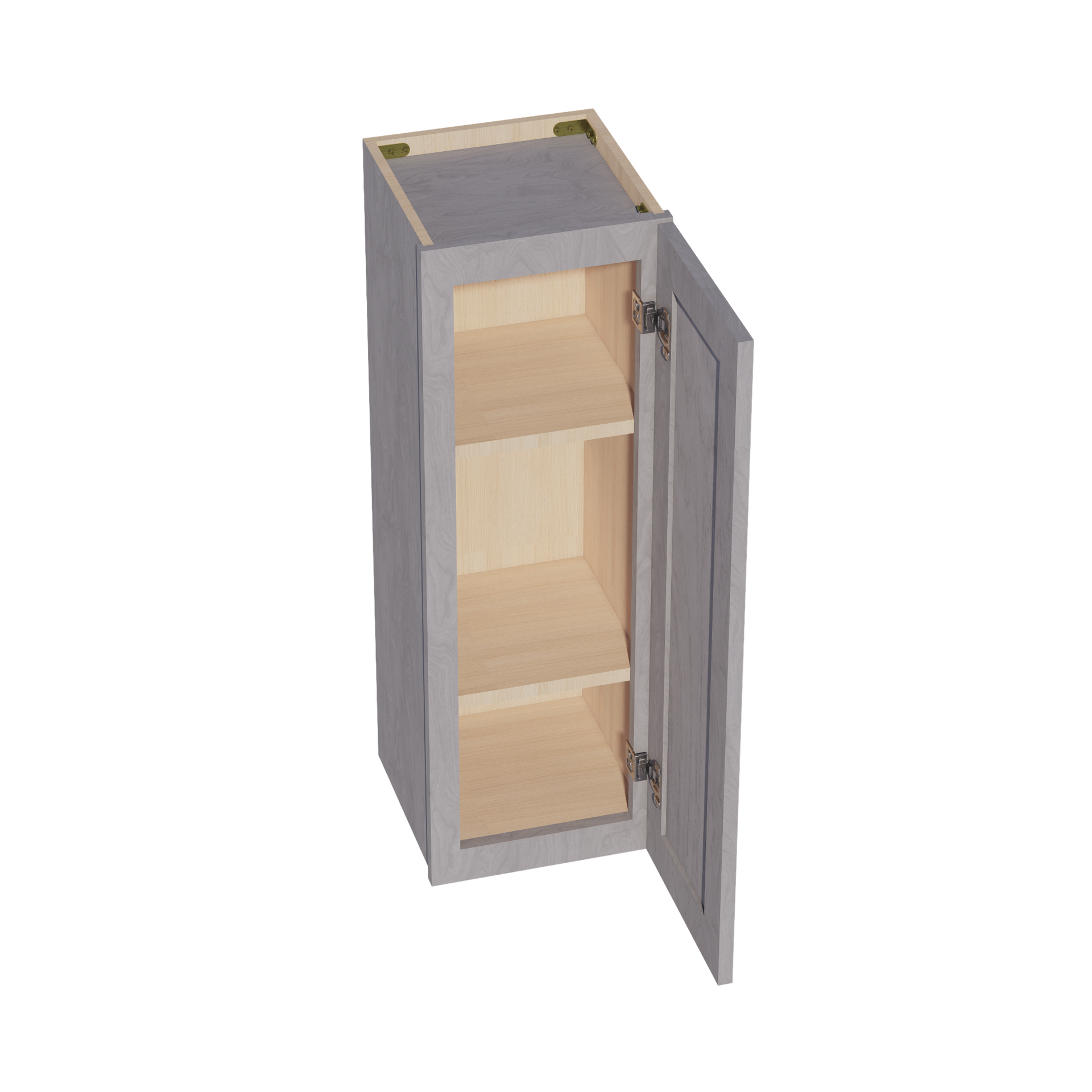 W1236-SWG Wall Cabinet 1 Door & 2 Shelves - Shaker Style - Washed Grey   12"W x 36"H x 12"D