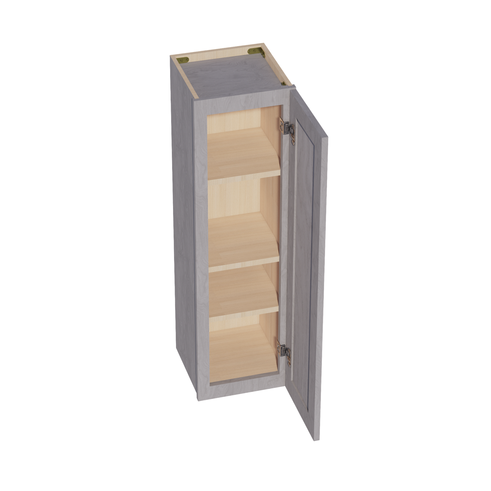 W1242-SWG Wall Cabinet 1 Door & 2 Shelves - Shaker Style - Washed Grey   12"W x 42"H x 12"D