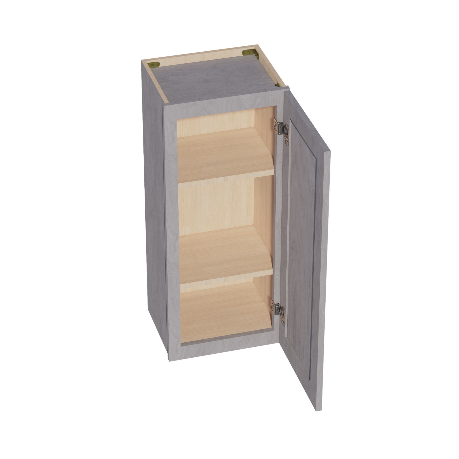 W1536-SWG Wall Cabinet 1 Door & 2 Shelves - Shaker Style - Washed Grey   15"W x 36"H x 12"D