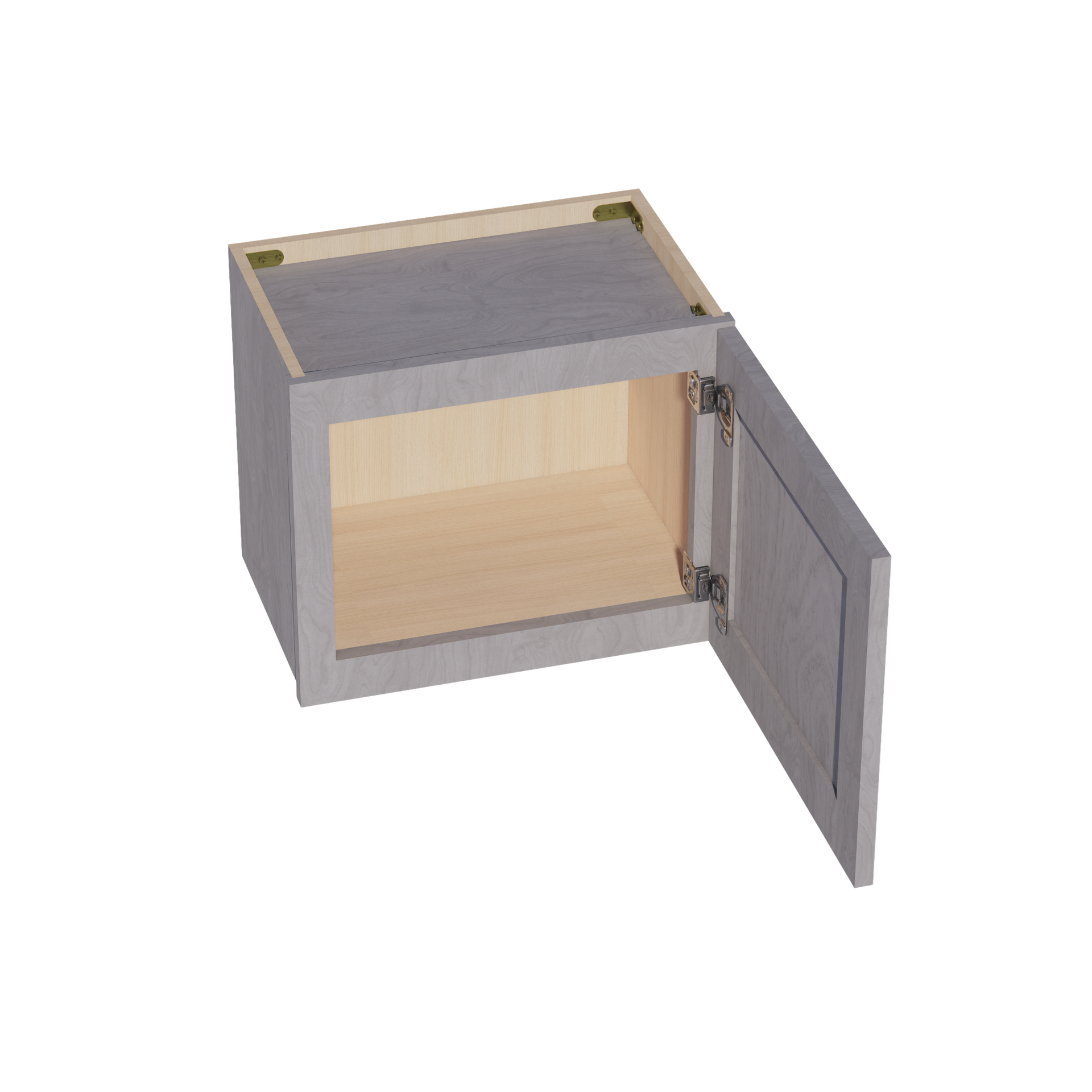 W1815-SWG Wall Cabinet 1 Door & 2 Shelves - Shaker Style - Washed Grey   18"W x 15"H x 12"D
