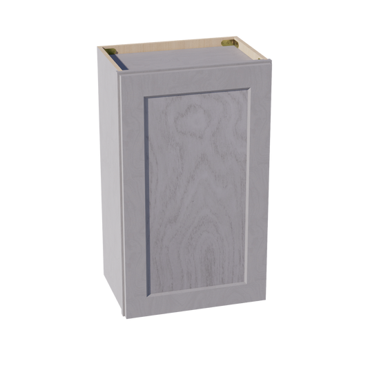 W1830-SWG Wall Cabinet 1 Door & 2 Shelves - Shaker Style - Washed Grey   18"W x 30"H x 12"D