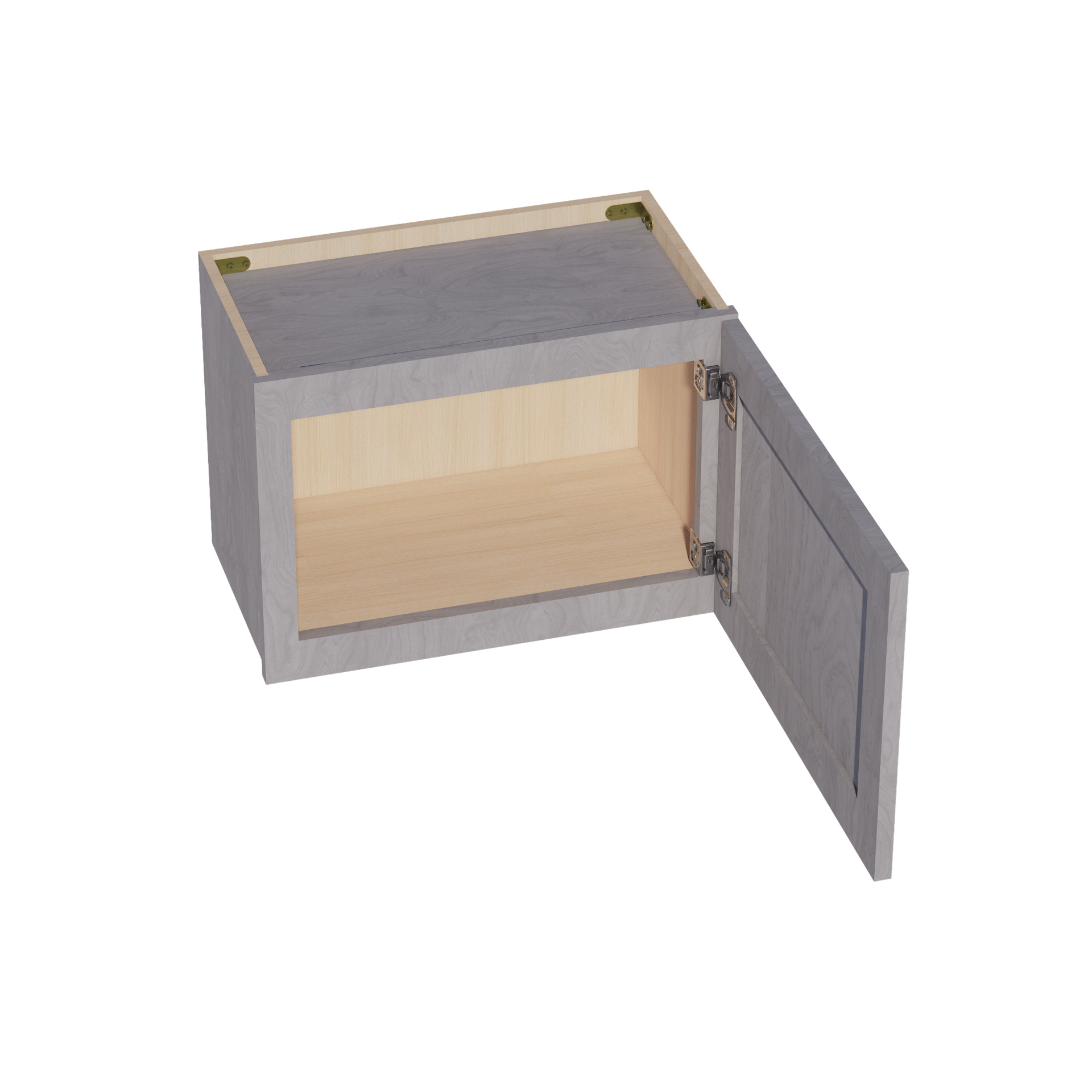 W2115-SWG Wall Cabinet 1 Door & 2 Shelves - Shaker Style - Washed Grey   21"W x 15"H x 12"D