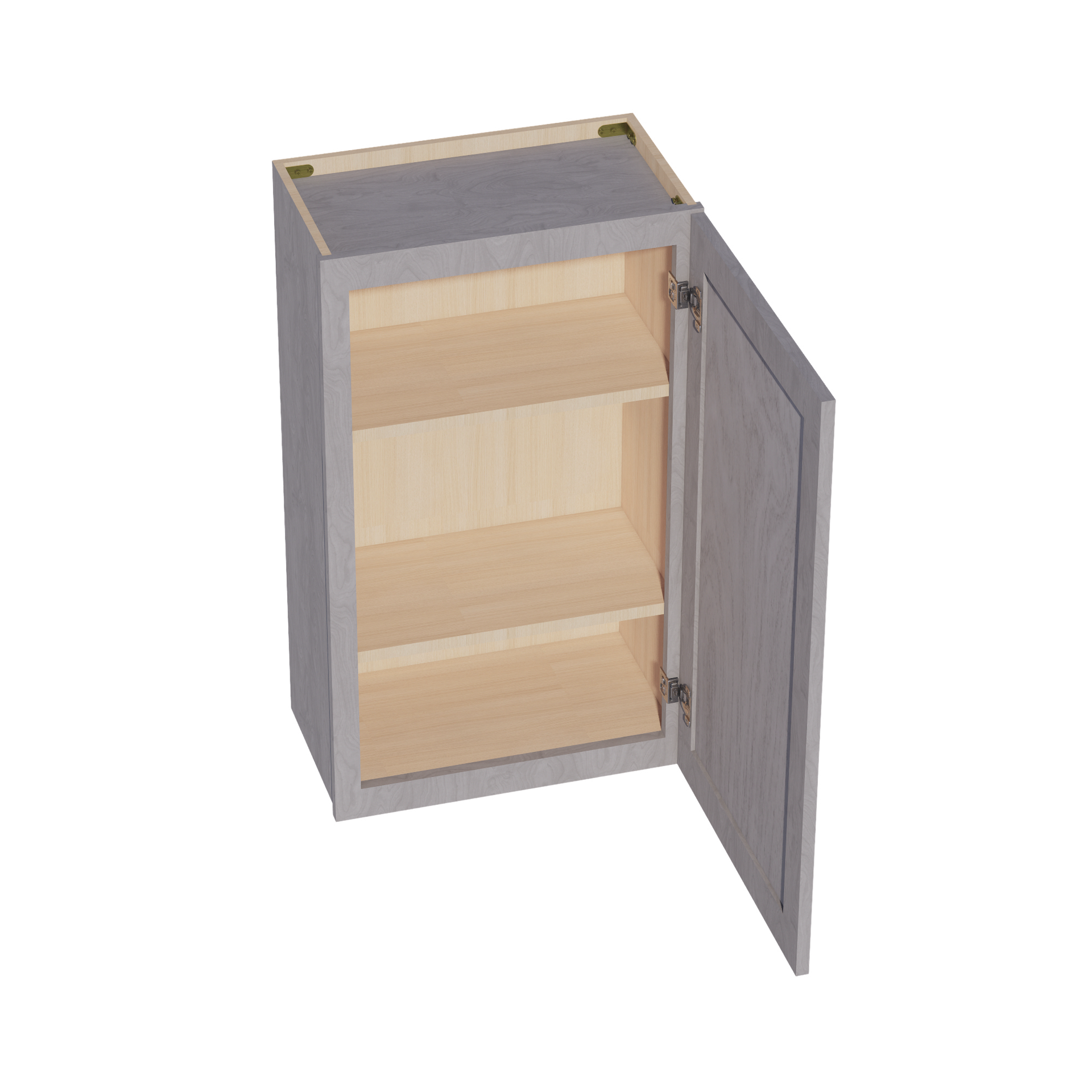 W2136-SWG Wall Cabinet 1 Door & 2 Shelves - Shaker Style - Washed Grey   21"W x 36"H x 12"D