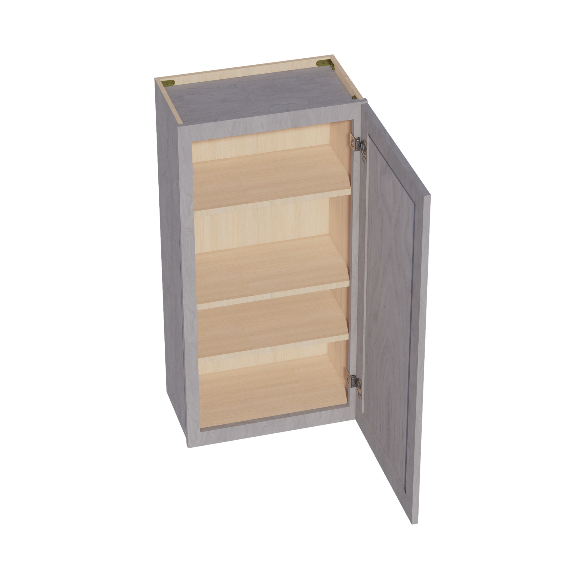W2142-SWG Wall Cabinet 1 Door & 2 Shelves - Shaker Style - Washed Grey   21"W x 42"H x 12"D