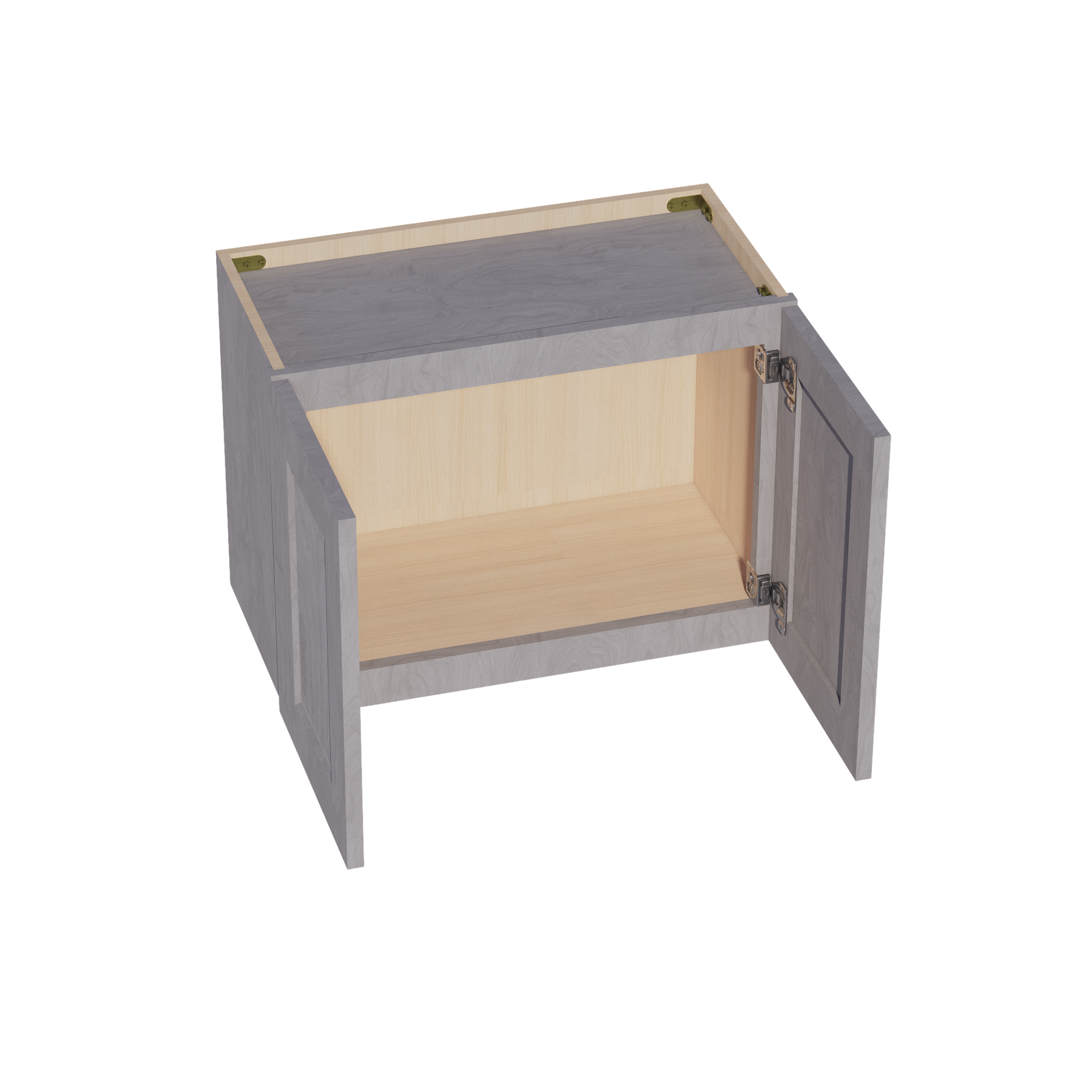 W2418-SWG Wall Cabinet 2 Doors & 2 Shelves - Shaker Style - Washed Grey   24"W x 18"H x 12"