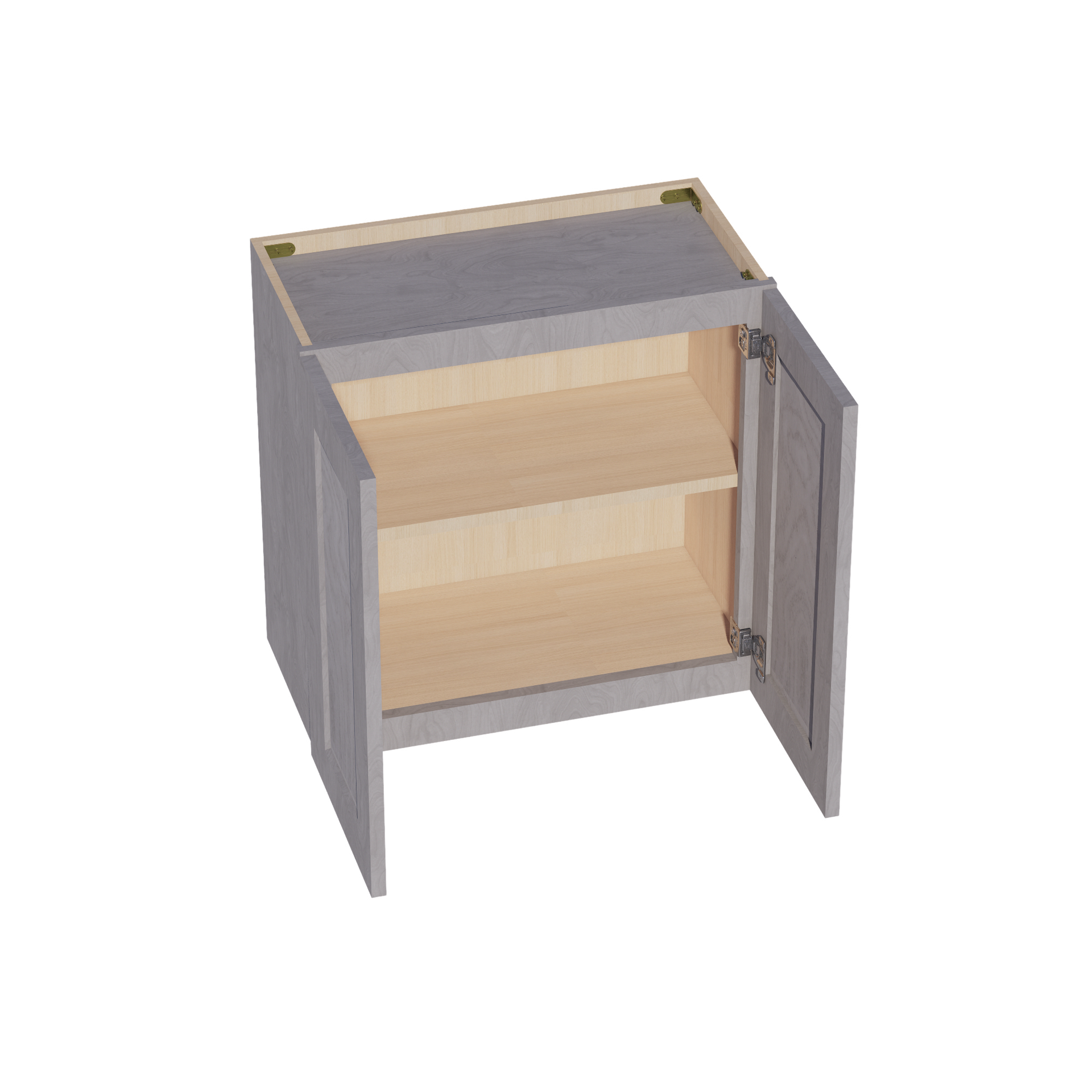 W2424-SWG Wall Cabinet 2 Doors & 2 Shelves - Shaker Style - Washed Grey   24"W x 24"H x 12"