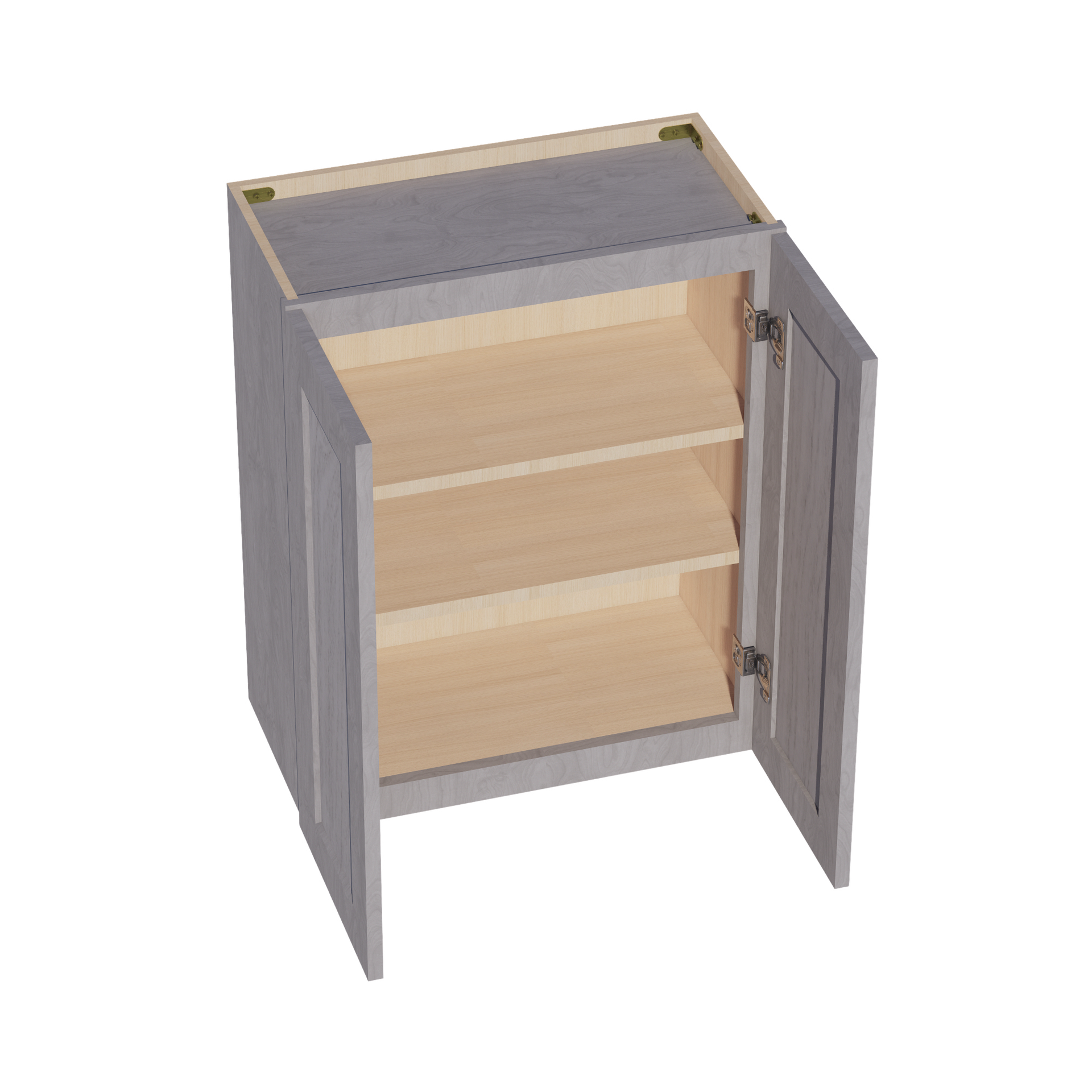 W2430-SWG Wall Cabinet 2 Doors & 2 Shelves - Shaker Style - Washed Grey   24"W x 30"H x 12"D