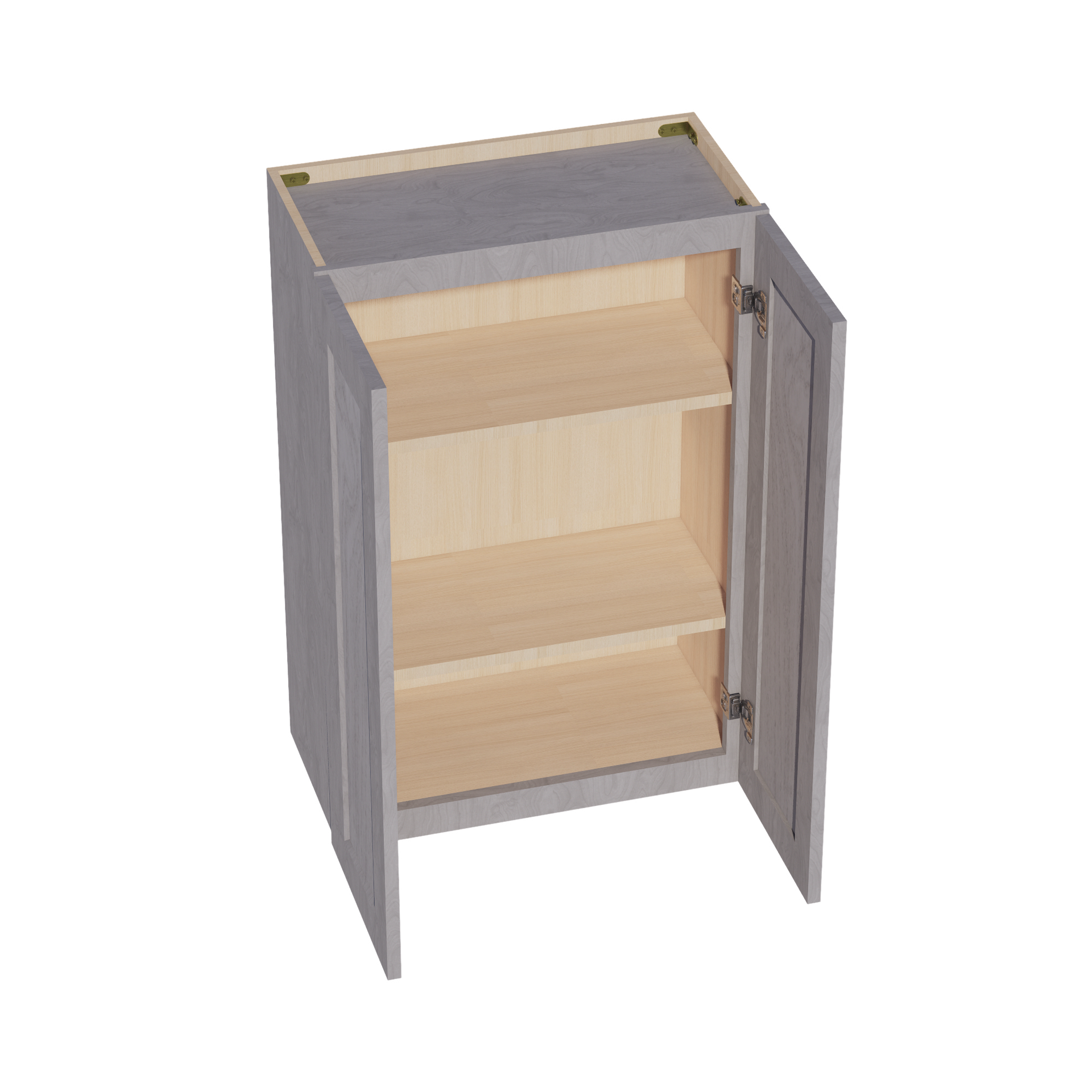 W2436-SWG Wall Cabinet 2 Doors & 2 Shelves - Shaker Style - Washed Grey   24"W x 36"H x 12"D