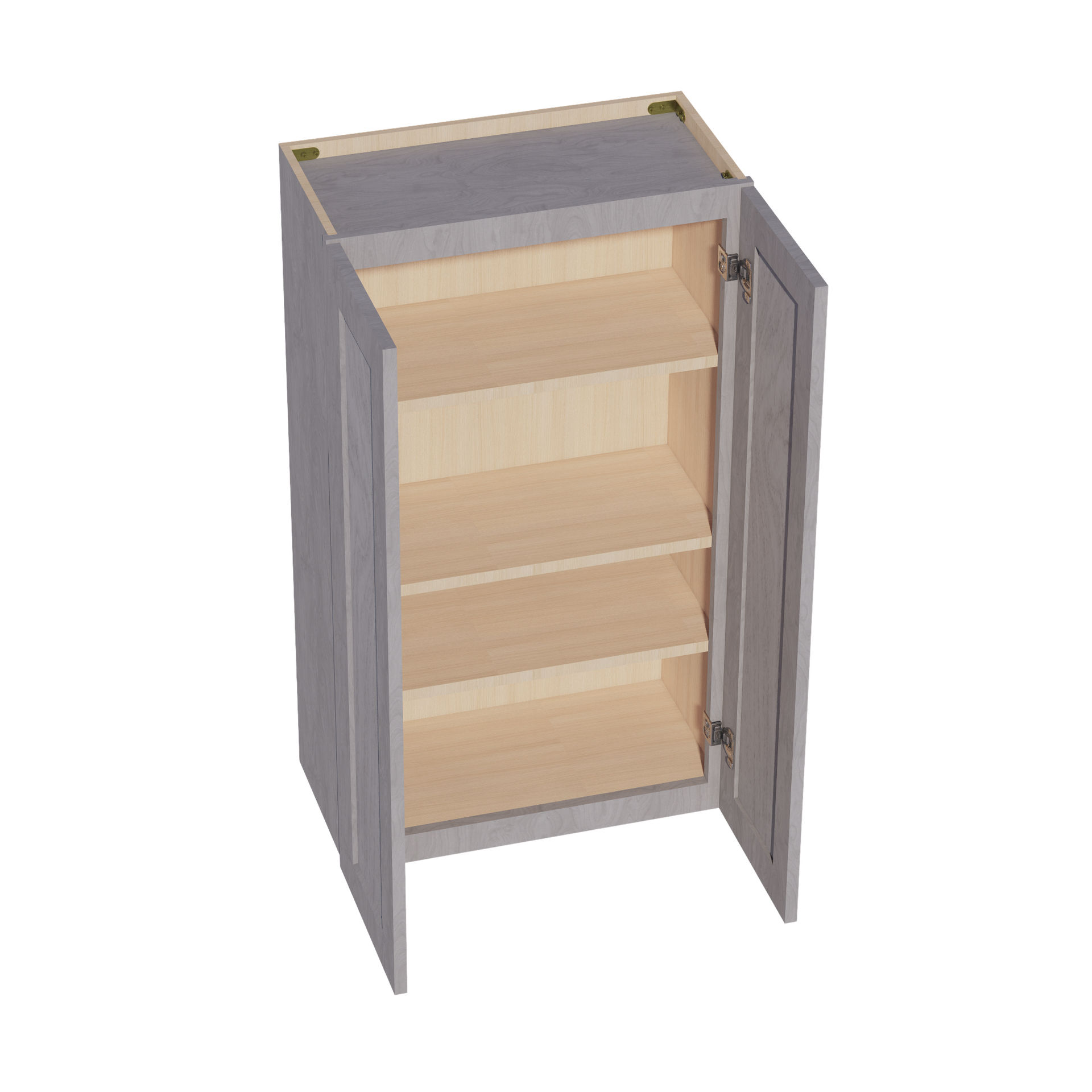 W2442-SWG Wall Cabinet 2 Doors & 2 Shelves - Shaker Style - Washed Grey   24"W x 42"H x 12"D