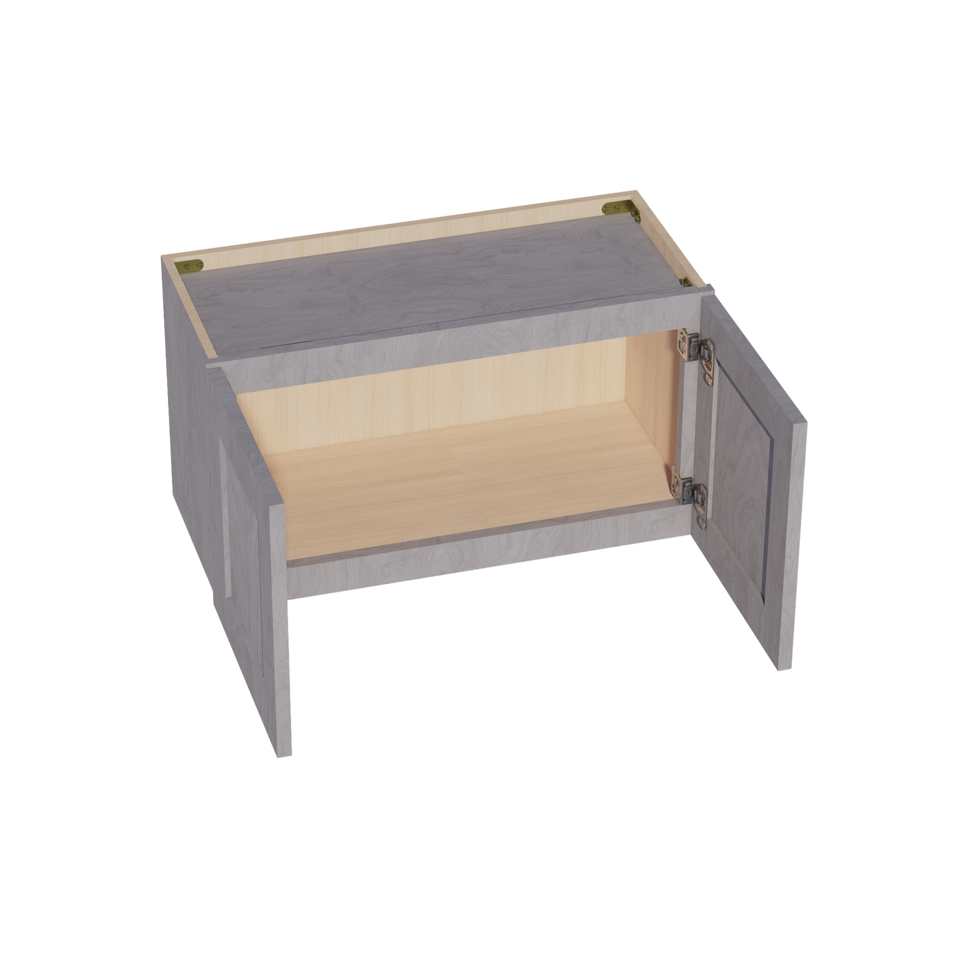 W2715-SWG Wall Cabinet 2 Doors & 2 Shelves - Shaker Style - Washed Grey   27"W x 15"H x 12"D