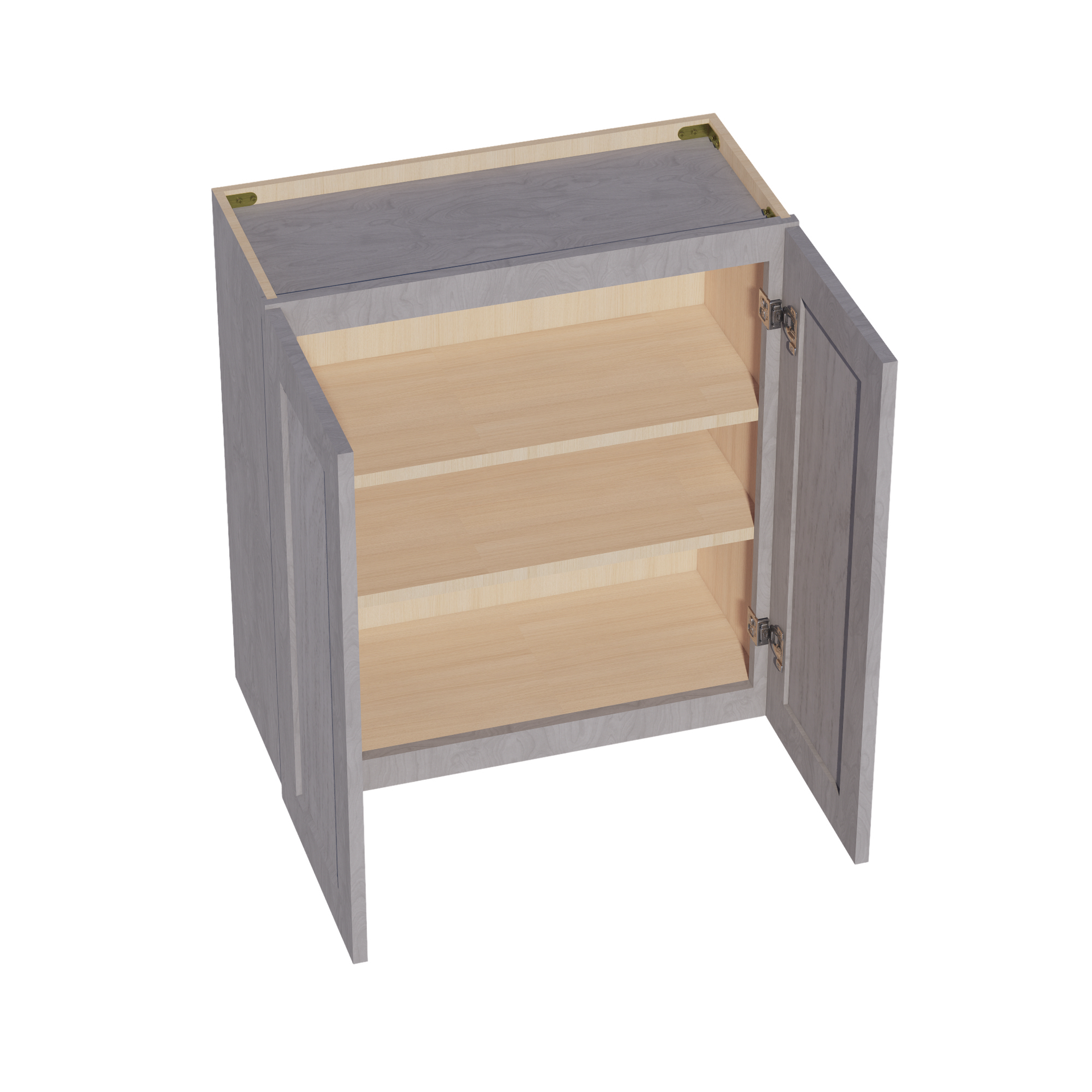 W2730-SWG Wall Cabinet 2 Doors & 2 Shelves - Shaker Style - Washed Grey   27"W x 30"H x 12"D