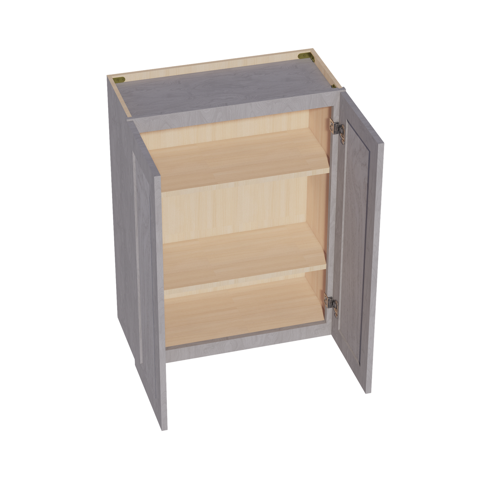 W2736-SWG Wall Cabinet 2 Doors & 2 Shelves - Shaker Style - Washed Grey   27"W x 36"H x 12"D