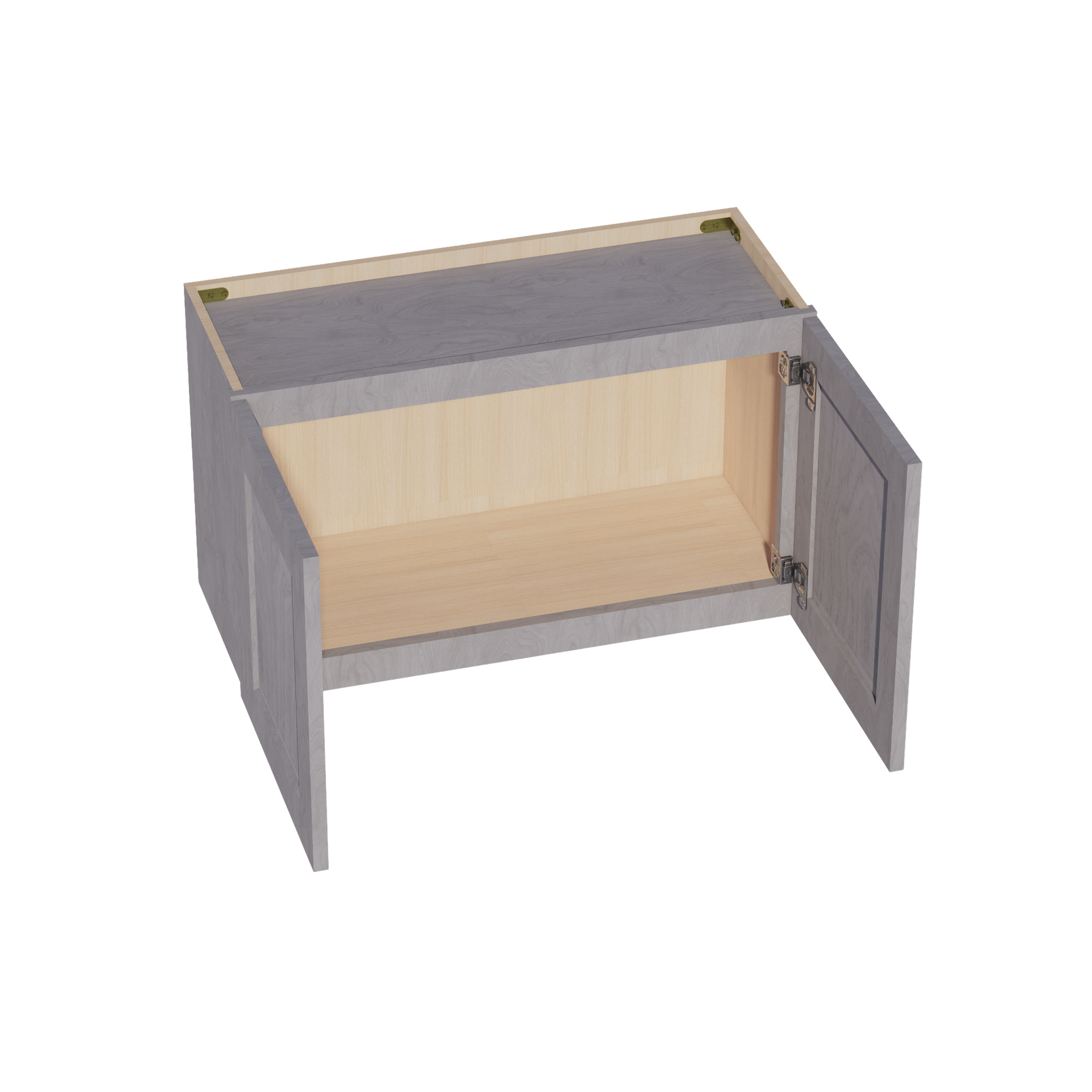 W3018-SWG Wall Cabinet 2 Doors & 2 Shelves - Shaker Style - Washed Grey   30"W x 18"H x 12"D
