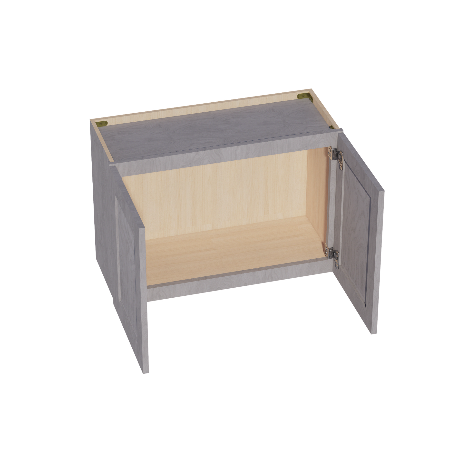 W3021-SWG Wall Cabinet 2 Doors & 2 Shelves - Shaker Style - Washed Grey   30"W x 21"H x 12"D