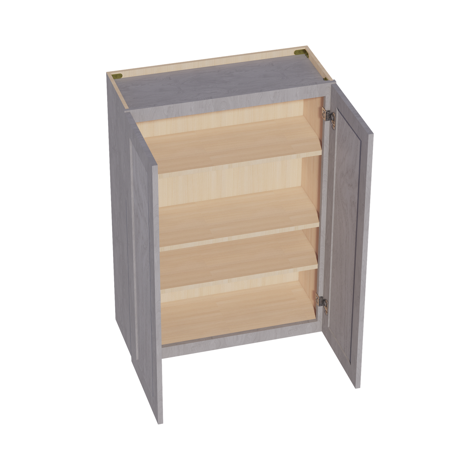 W3042-SWG Wall Cabinet 2 Doors & 2 Shelves - Shaker Style - Washed Grey   30"W x 42"H x 12"D