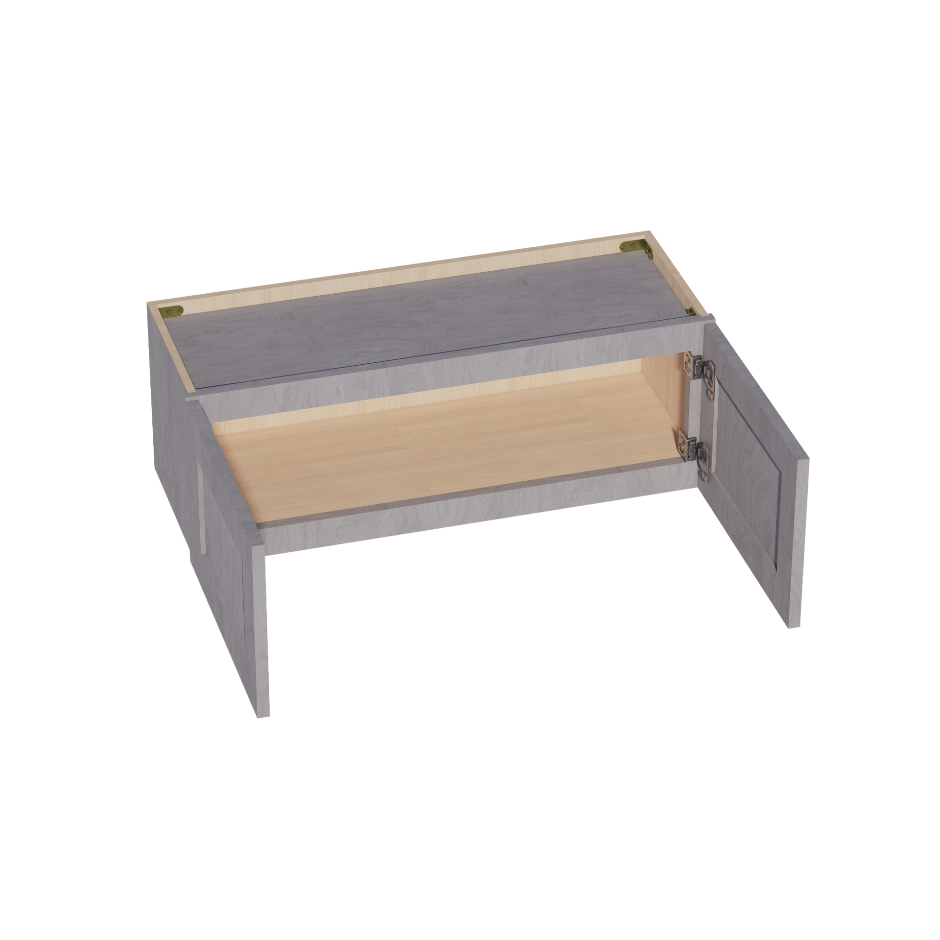 W3312-SWG Wall Cabinet 2 Doors & 2 Shelves - Shaker Style - Washed Grey   33"W x 12"H x 12"D