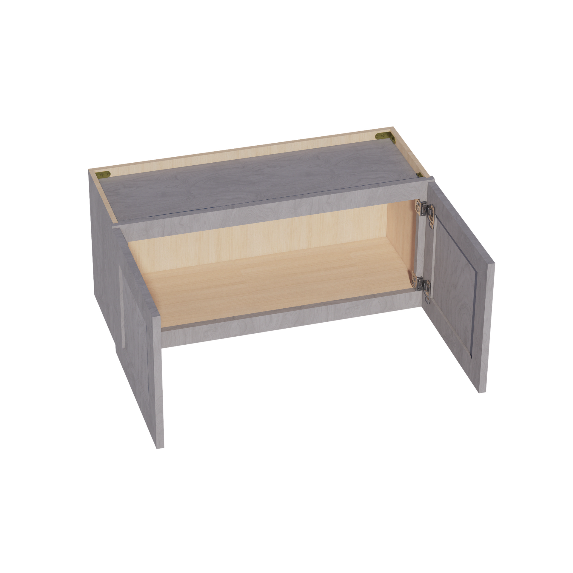 W3315-SWG Wall Cabinet 2 Doors & 2 Shelves - Shaker Style - Washed Grey   33"W x 15"H x 12"D