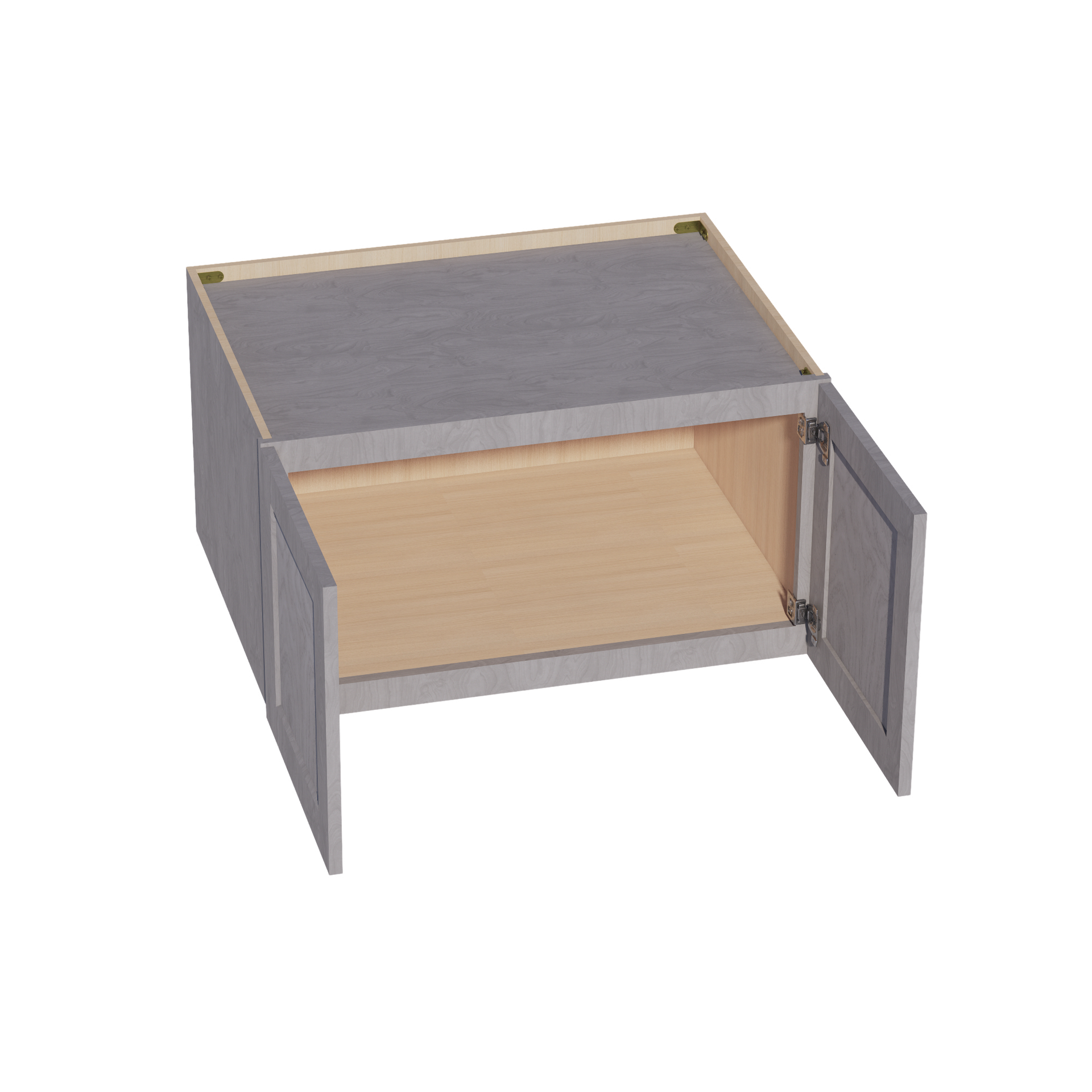 W331824-SWG Wall Cabinet 2 Doors & 2 Shelves - Shaker Style - Washed Grey   33"W x 18"H x 24"D