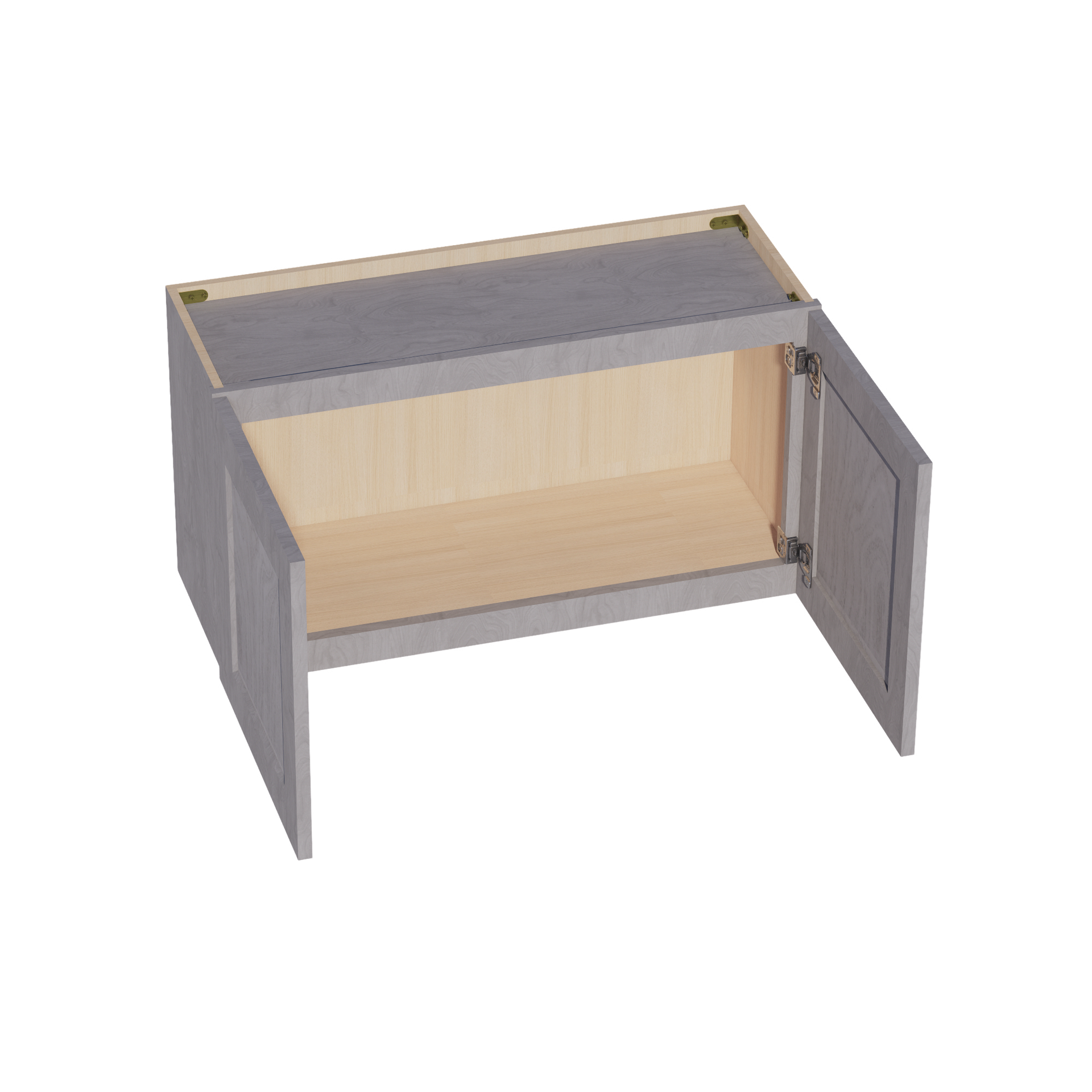 W3318-SWG Wall Cabinet 2 Doors & 2 Shelves - Shaker Style - Washed Grey   33"W x 18"H x 12"D