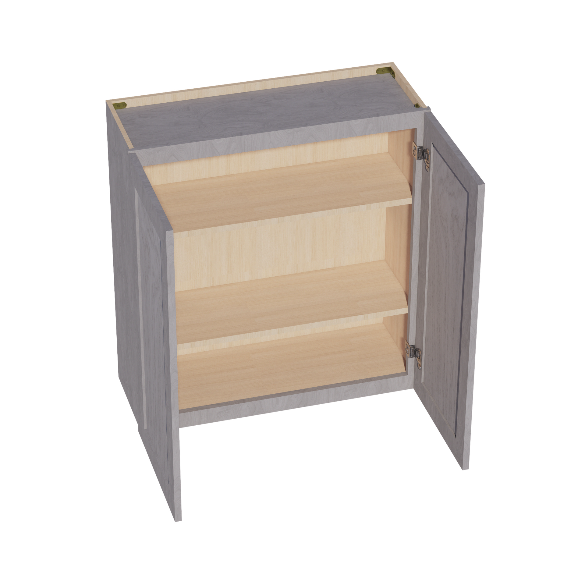 W3336-SWG Wall Cabinet 2 Doors & 2 Shelves - Shaker Style - Washed Grey   33"W x 36"H x 12"D