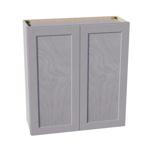 W3336-SWG Wall Cabinet 2 Doors & 2 Shelves - Shaker Style - Washed Grey   33"W x 36"H x 12"D