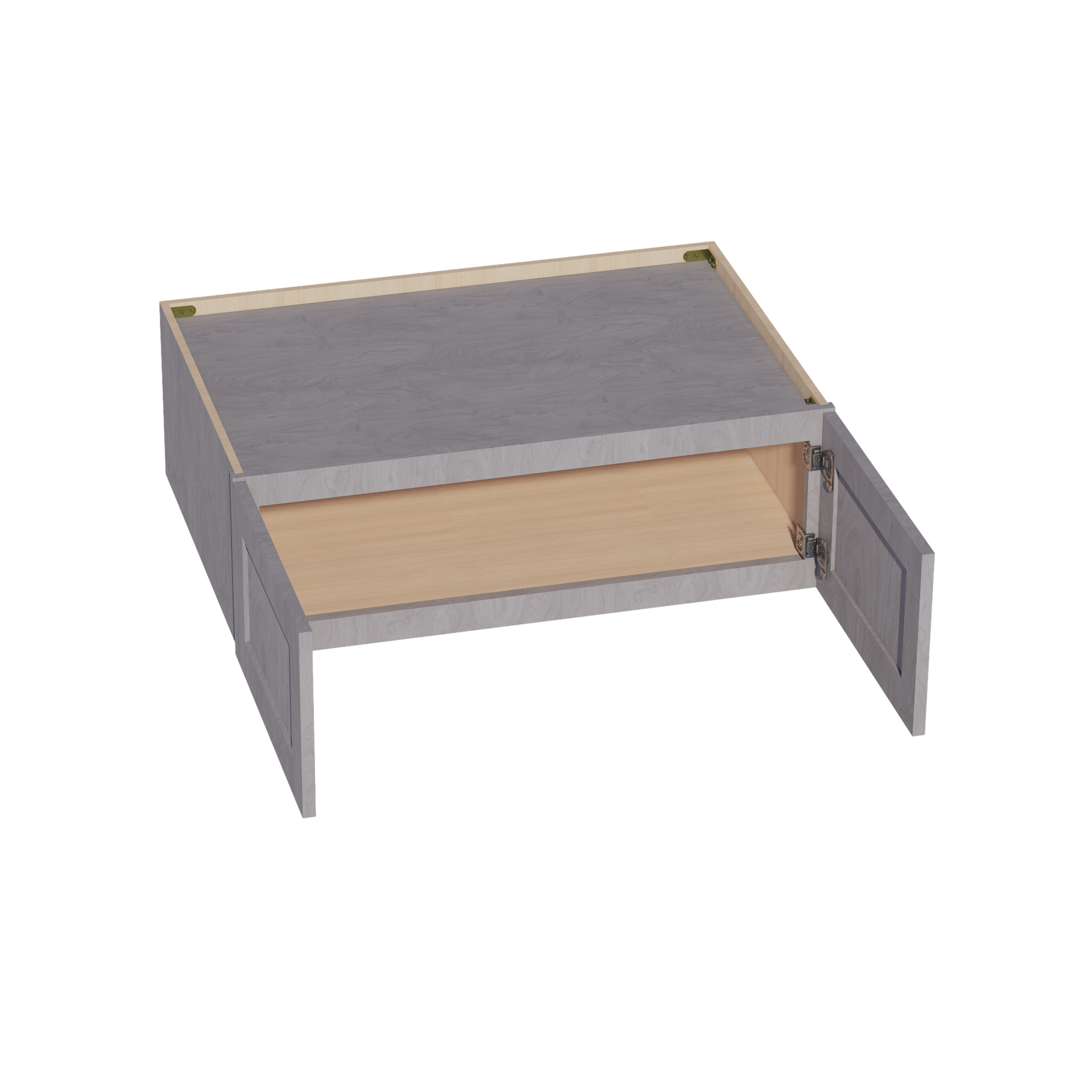 W361224-SWG Wall Cabinet 2 Doors & 2 Shelves - Shaker Style - Washed Grey   36"W x 12"H x 24"D