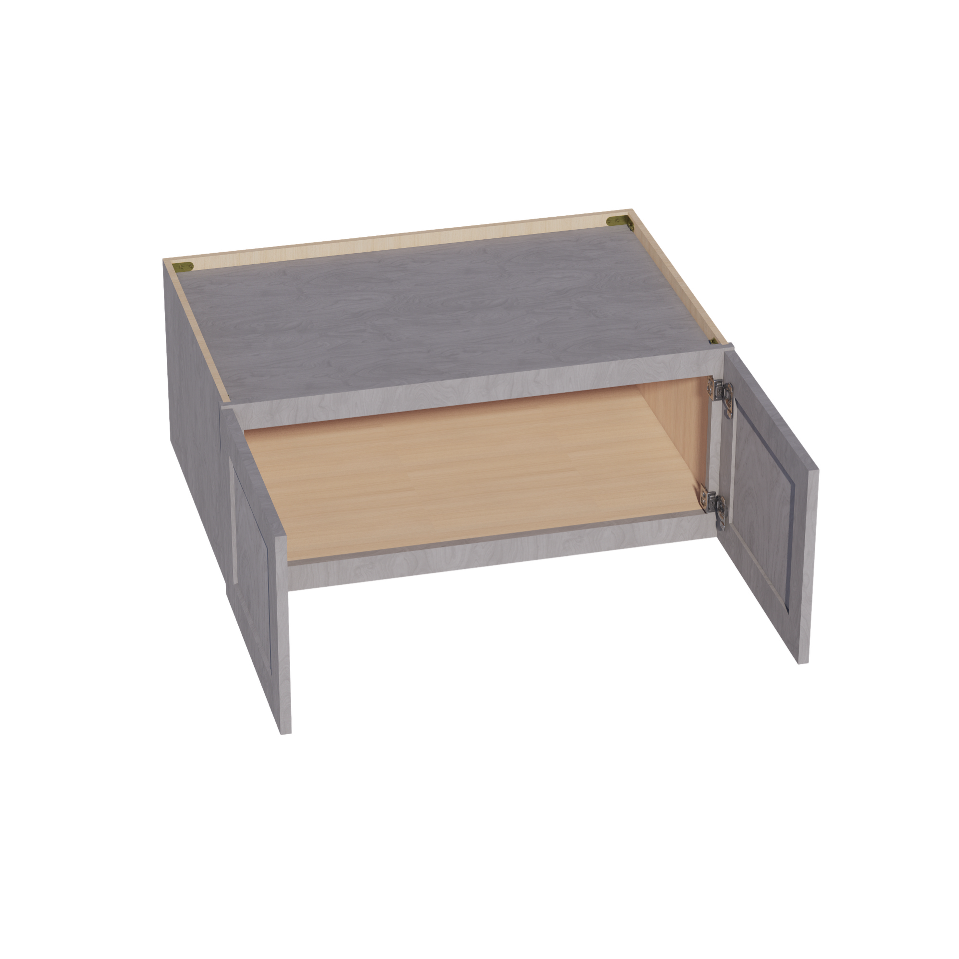 W361524-SWG Wall Cabinet 2 Doors & 2 Shelves - Shaker Style - Washed Grey   36"W x 15"H x 24"D