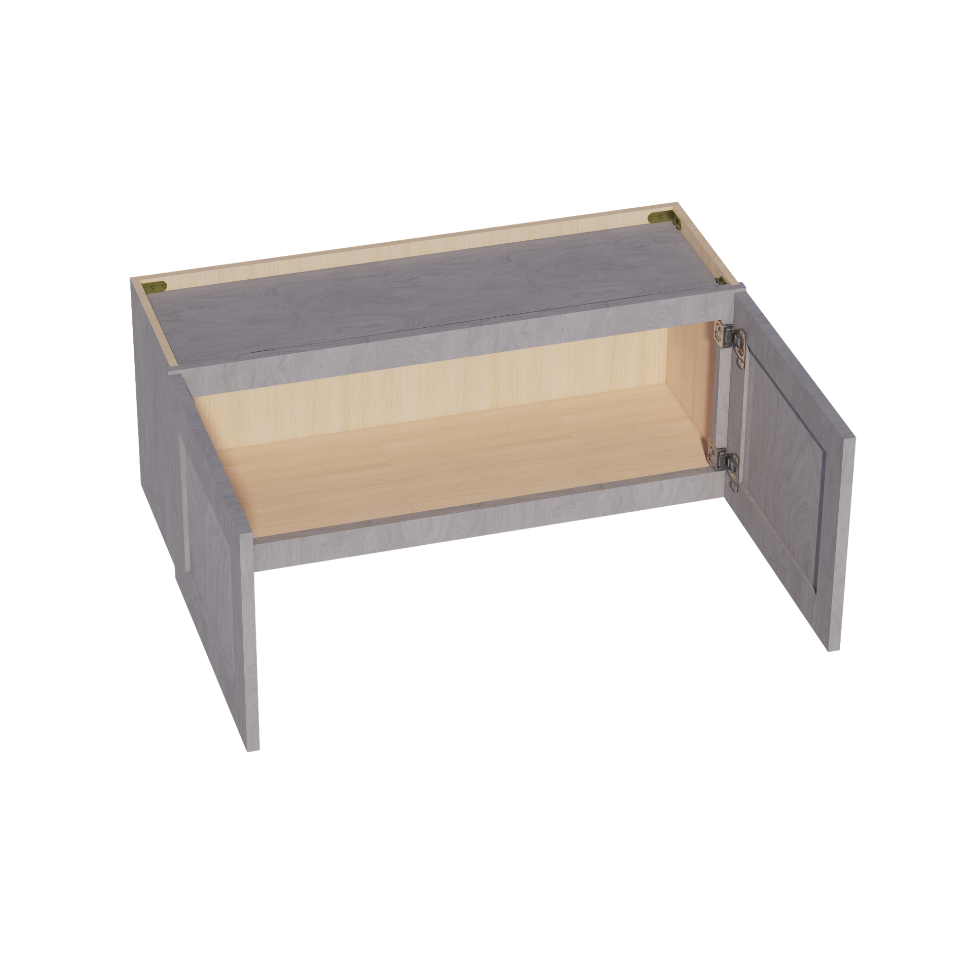 W3615-SWG Wall Cabinet 2 Doors & 2 Shelves - Shaker Style - Washed Grey   36"W x 15"H x 12"D
