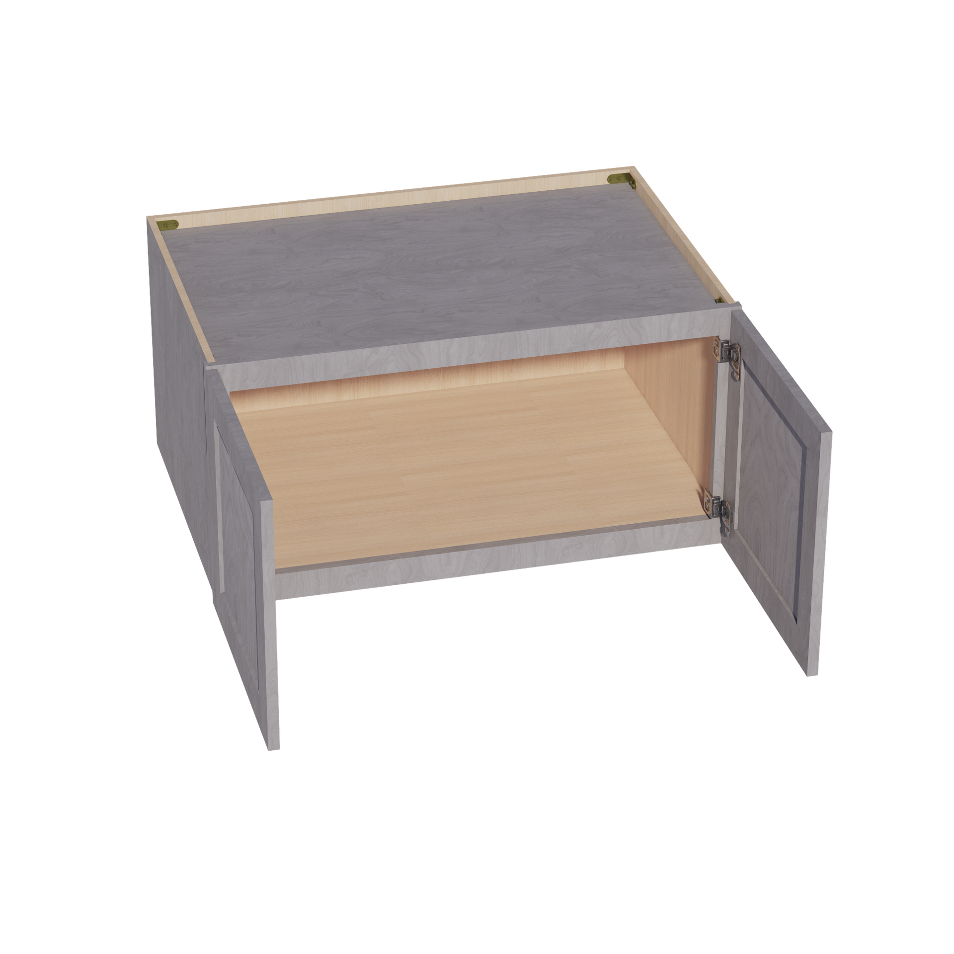 W361824-SWG Wall Cabinet 2 Doors & 2 Shelves - Shaker Style - Washed Grey   36"W x 18"H x 24"D