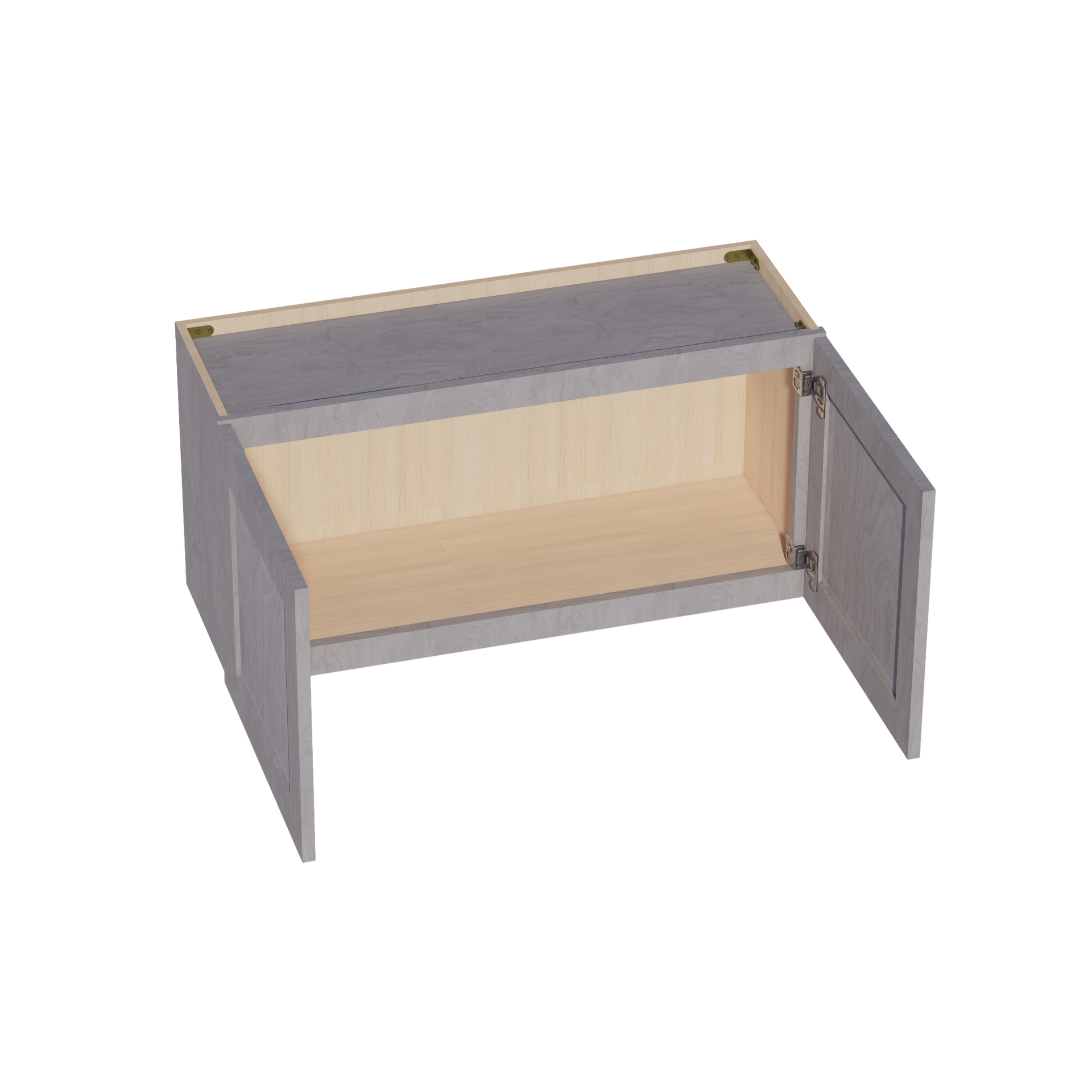 W3618-SWG Wall Cabinet 2 Doors & 2 Shelves - Shaker Style - Washed Grey   36"W x 18"H x 12"D