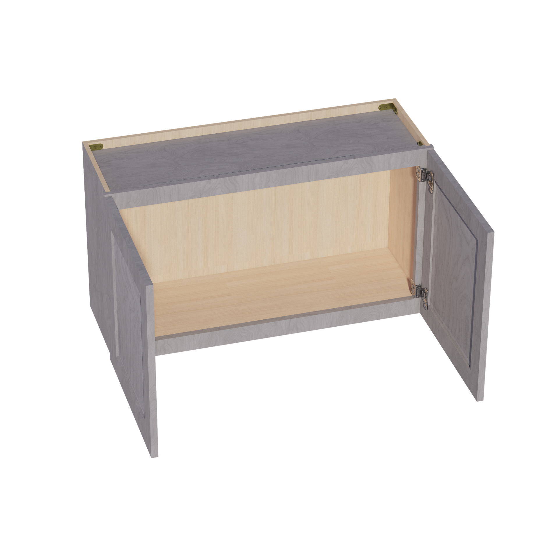 W3621-SWG Wall Cabinet 2 Doors & 2 Shelves - Shaker Style - Washed Grey   36"W x 21"H x 12"D