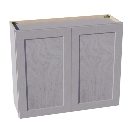 W3630-SWG Wall Cabinet 2 Doors & 2 Shelves - Shaker Style - Washed Grey   36"W x 30"H x 12"D