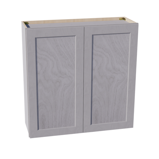 W3636-SWG Wall Cabinet 2 Doors & 2 Shelves - Shaker Style - Washed Grey   36"W x 36"H x 12"D