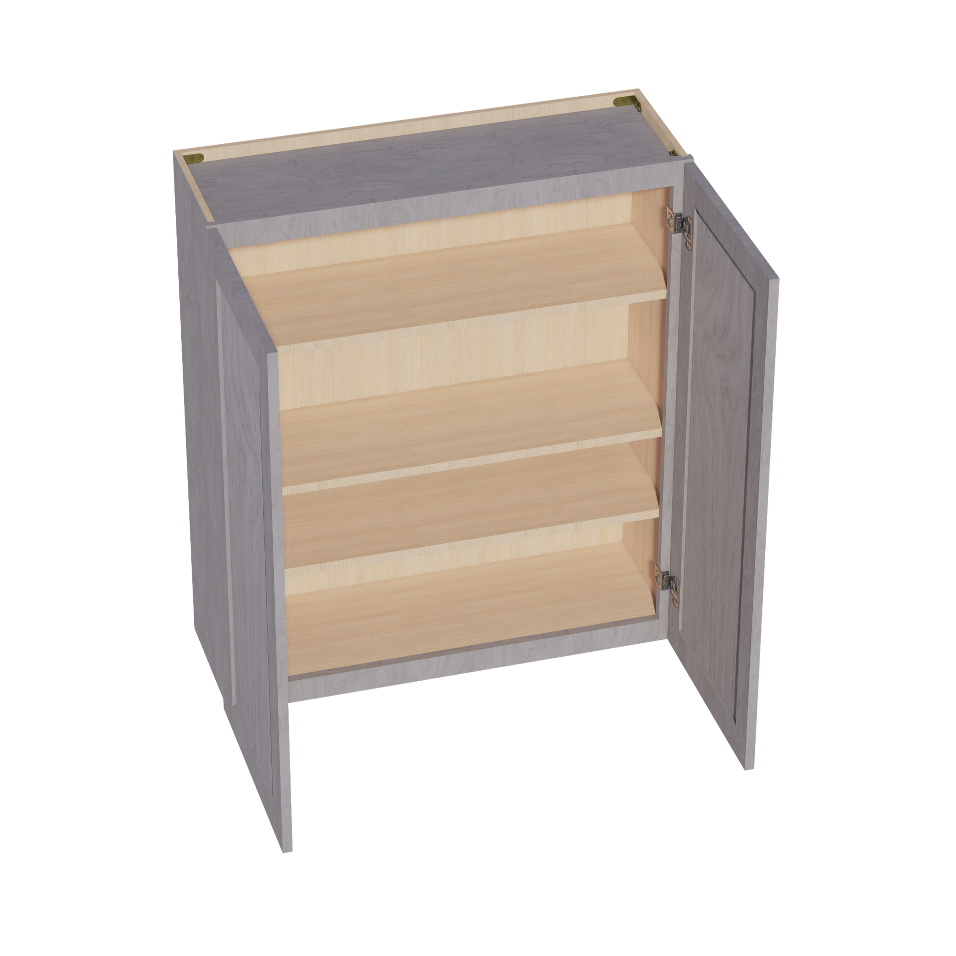 W3642-SWG Wall Cabinet 2 Doors & 2 Shelves - Shaker Style - Washed Grey   36"W x 42"H x 12"D