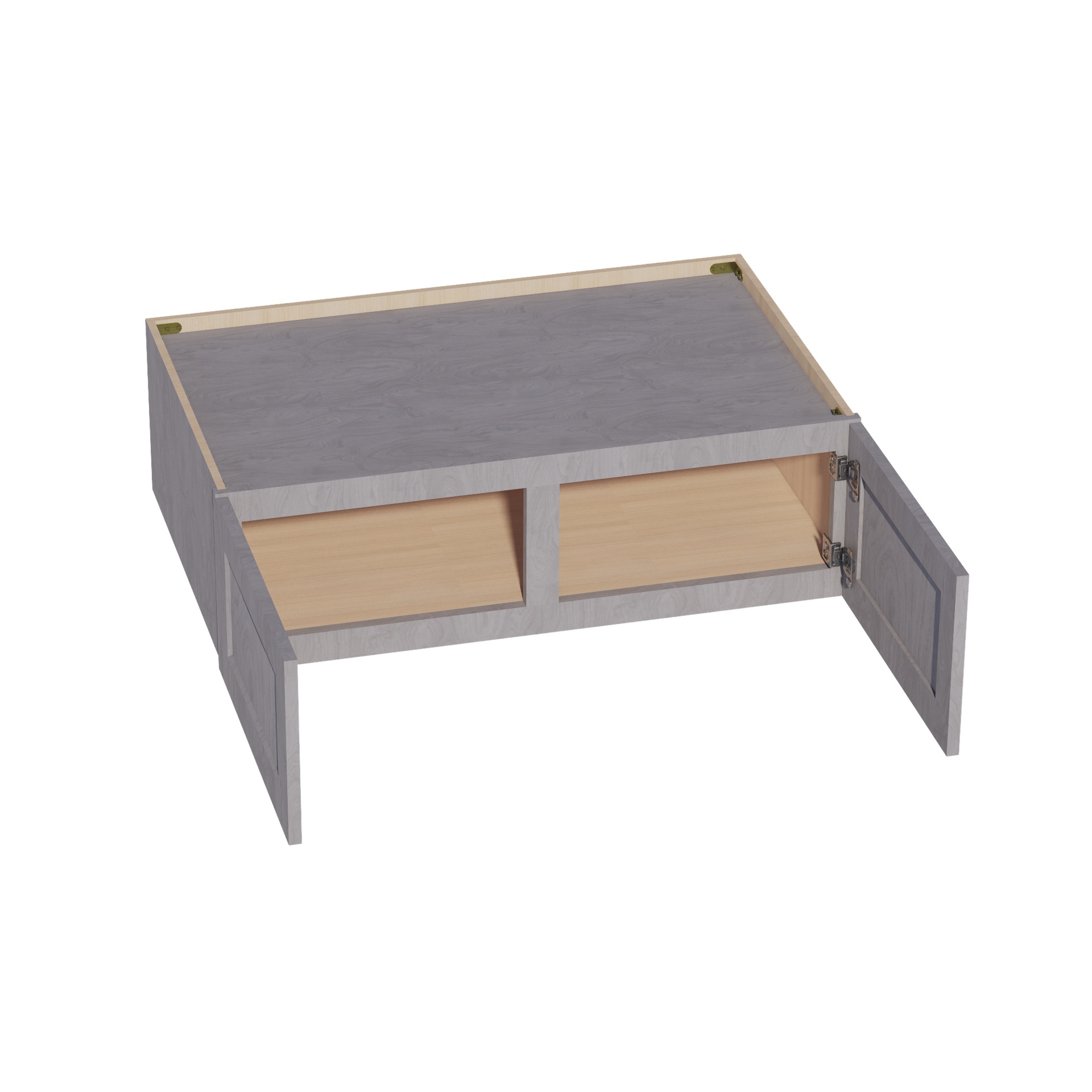 W391224-SWG Wall Cabinet 2 Doors & 2 Shelves - Shaker Style - Washed Grey   39"W x 12"H x 24"D
