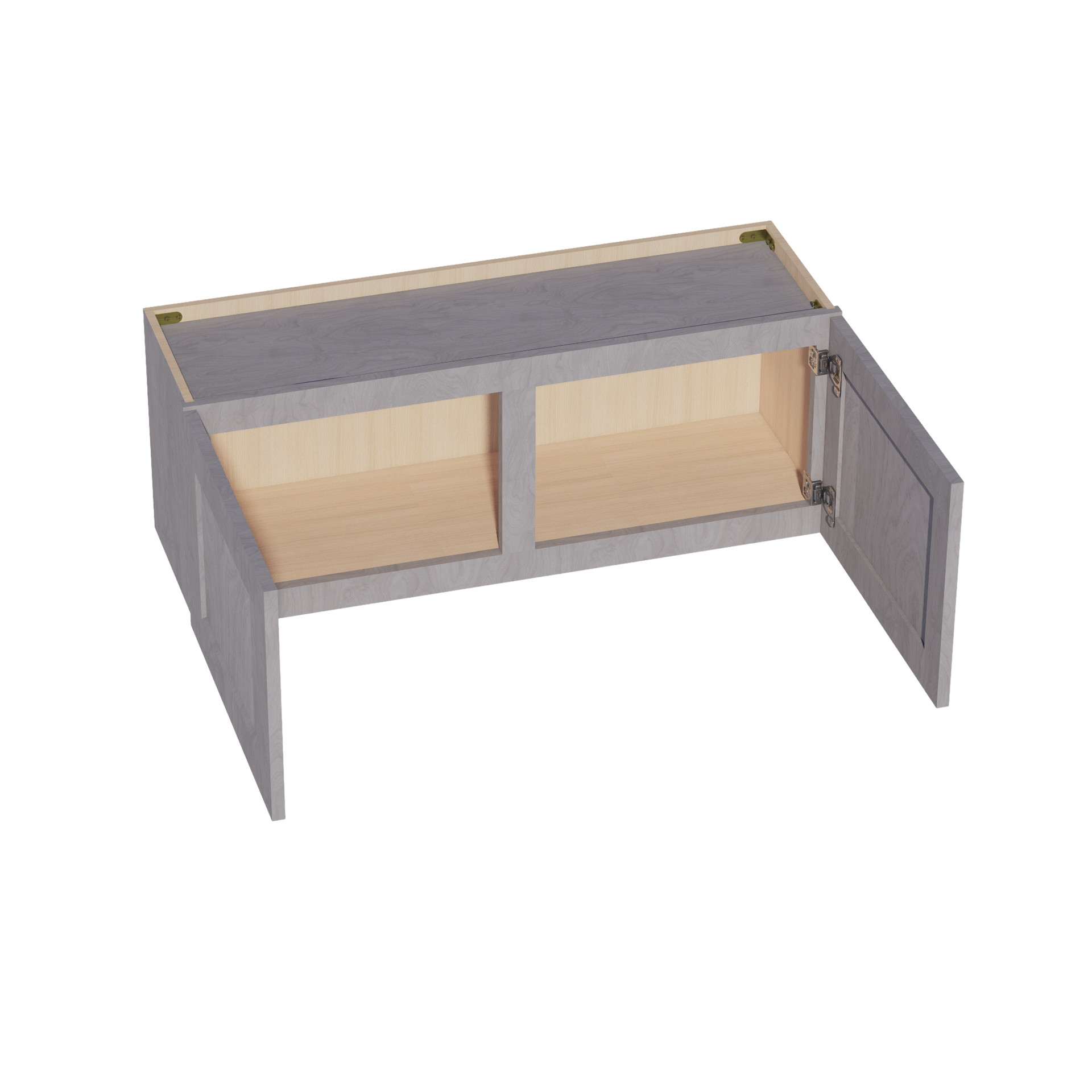 W3915-SWG Wall Cabinet 2 Doors & 2 Shelves - Shaker Style - Washed Grey   39"W x 15"H x 12"D