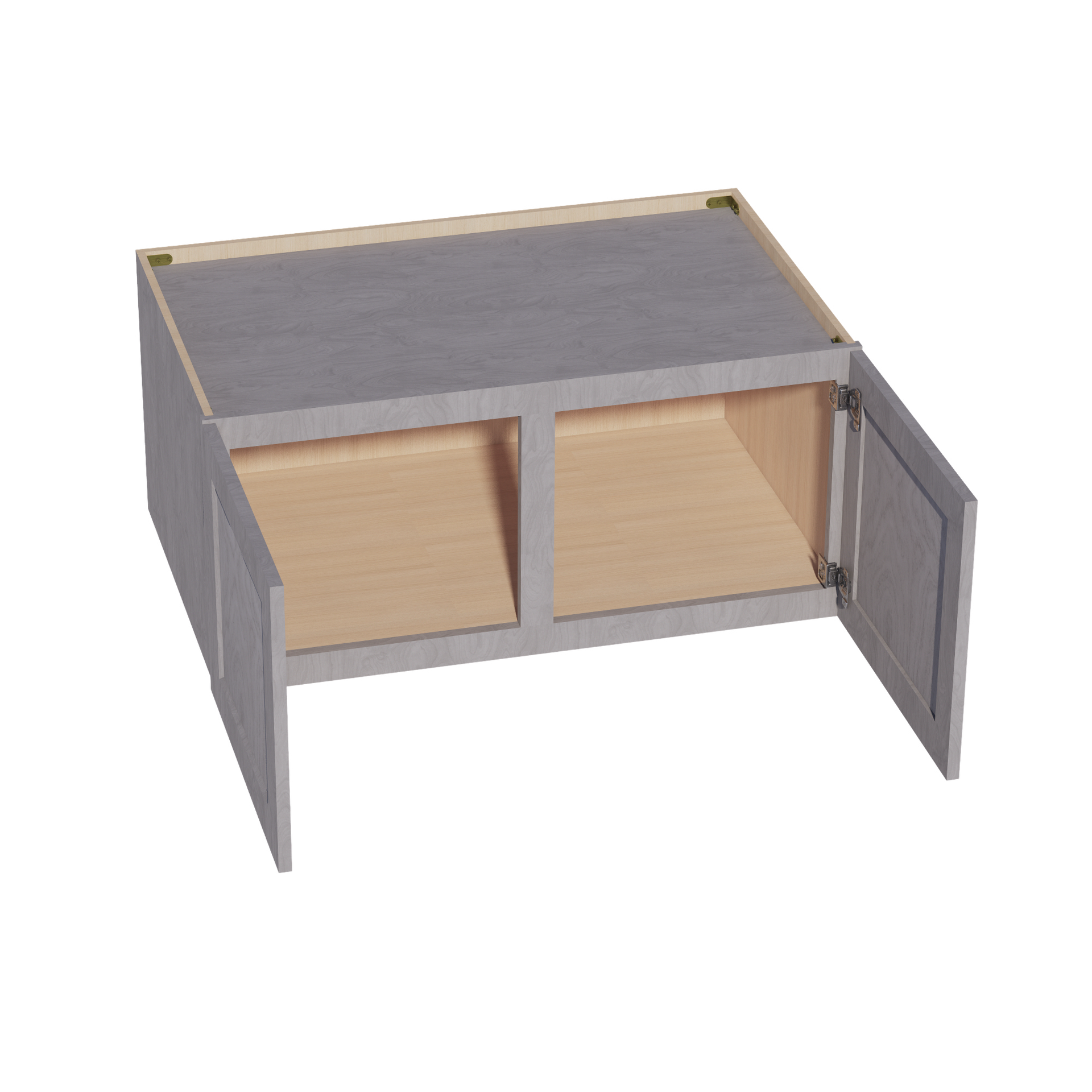 W391824-SWG Wall Cabinet 2 Doors & 2 Shelves - Shaker Style - Washed Grey   39"W x 18"H x 24"D