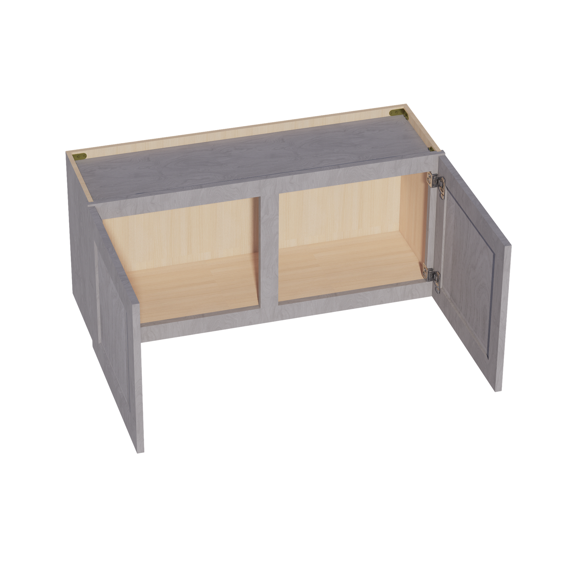 W3918-SWG Wall Cabinet 2 Doors & 2 Shelves - Shaker Style - Washed Grey   39"W x 18"H x 12"D