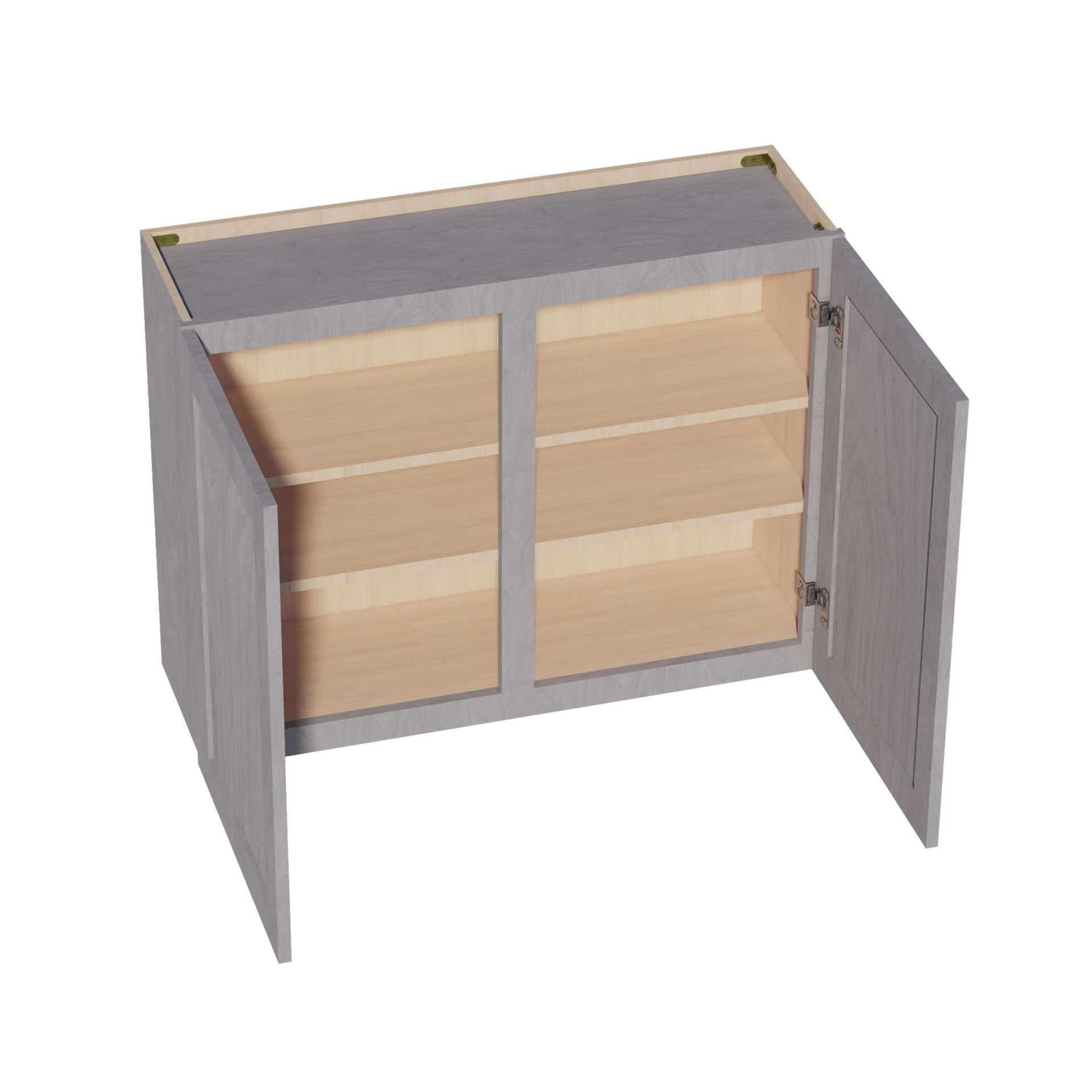 W3930-SWG Wall Cabinet 2 Doors & 2 Shelves - Shaker Style - Washed Grey   39"W x 30"H x 12"D